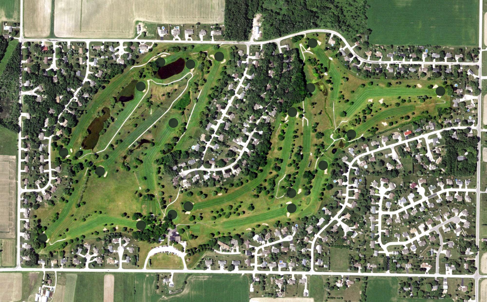 Aerial view of Royal Scot Golf Course, WI