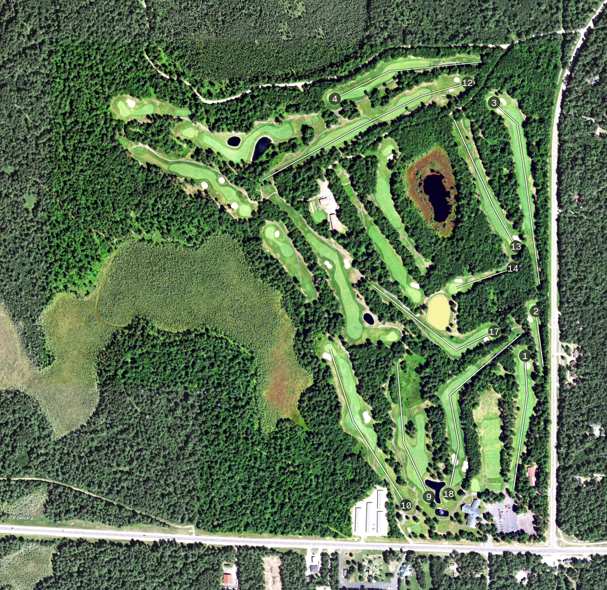Aerial view of Saint Germain Golf Club, WI