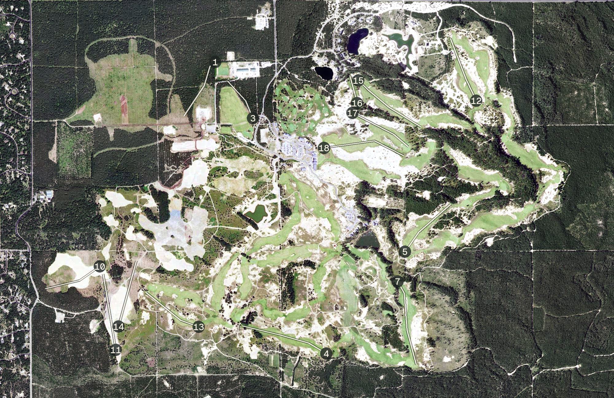 Aerial view of Sand Valley Golf Resort, WI