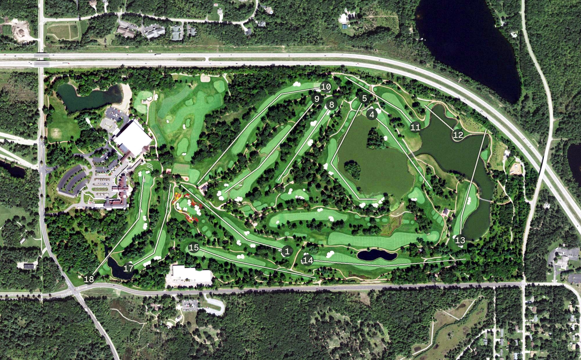 Aerial view of Sentry World Golf Center, WI