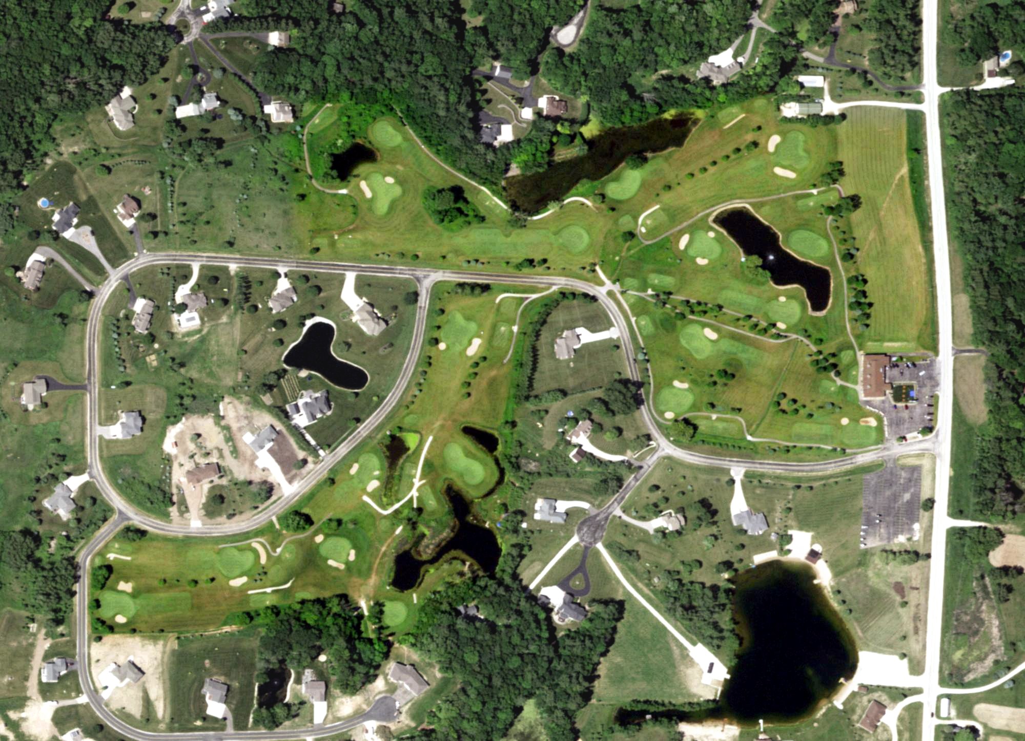 Aerial view of Seven Lakes Golf Course, WI