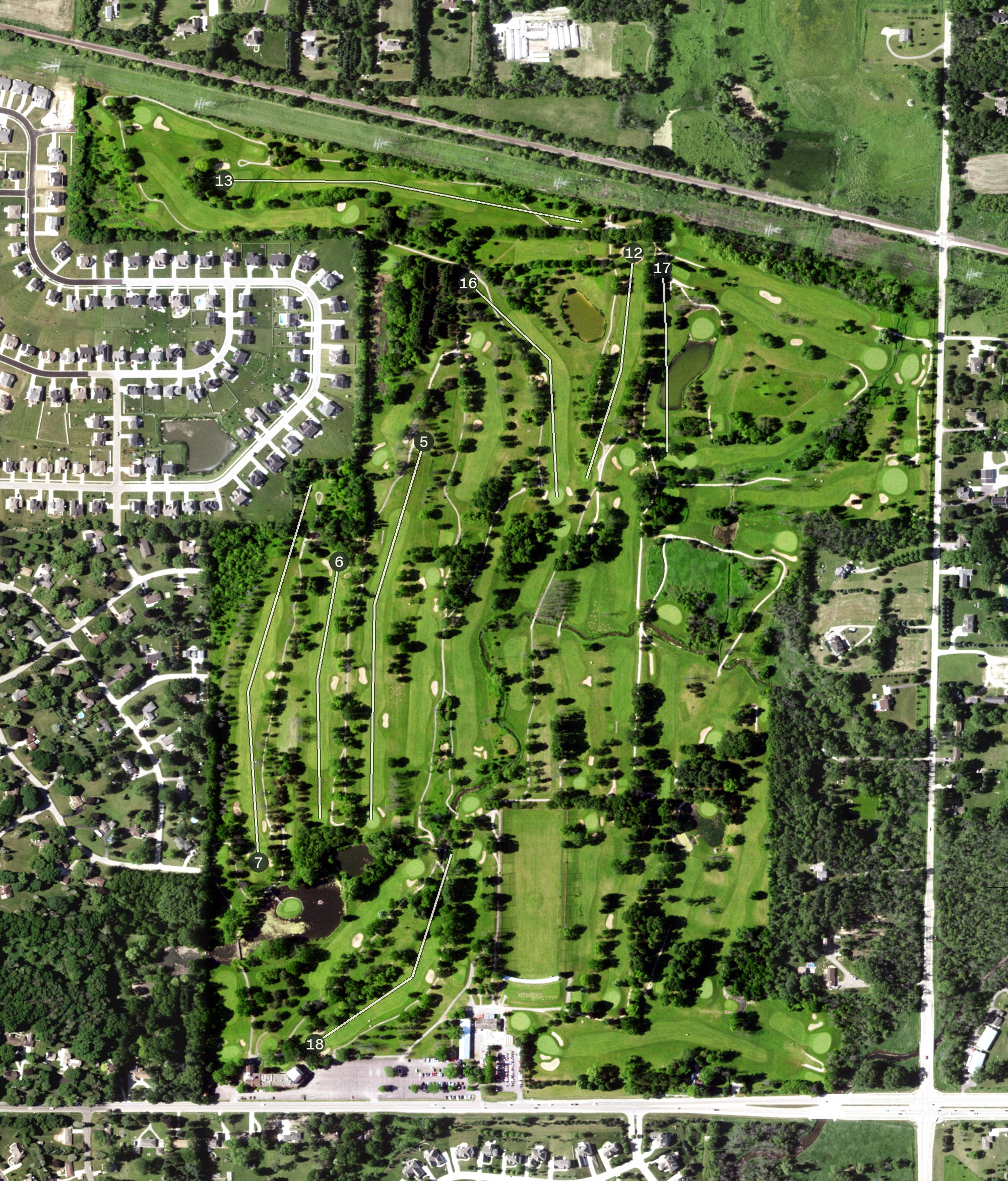 Aerial view of Silver Spring Golf Club, WI