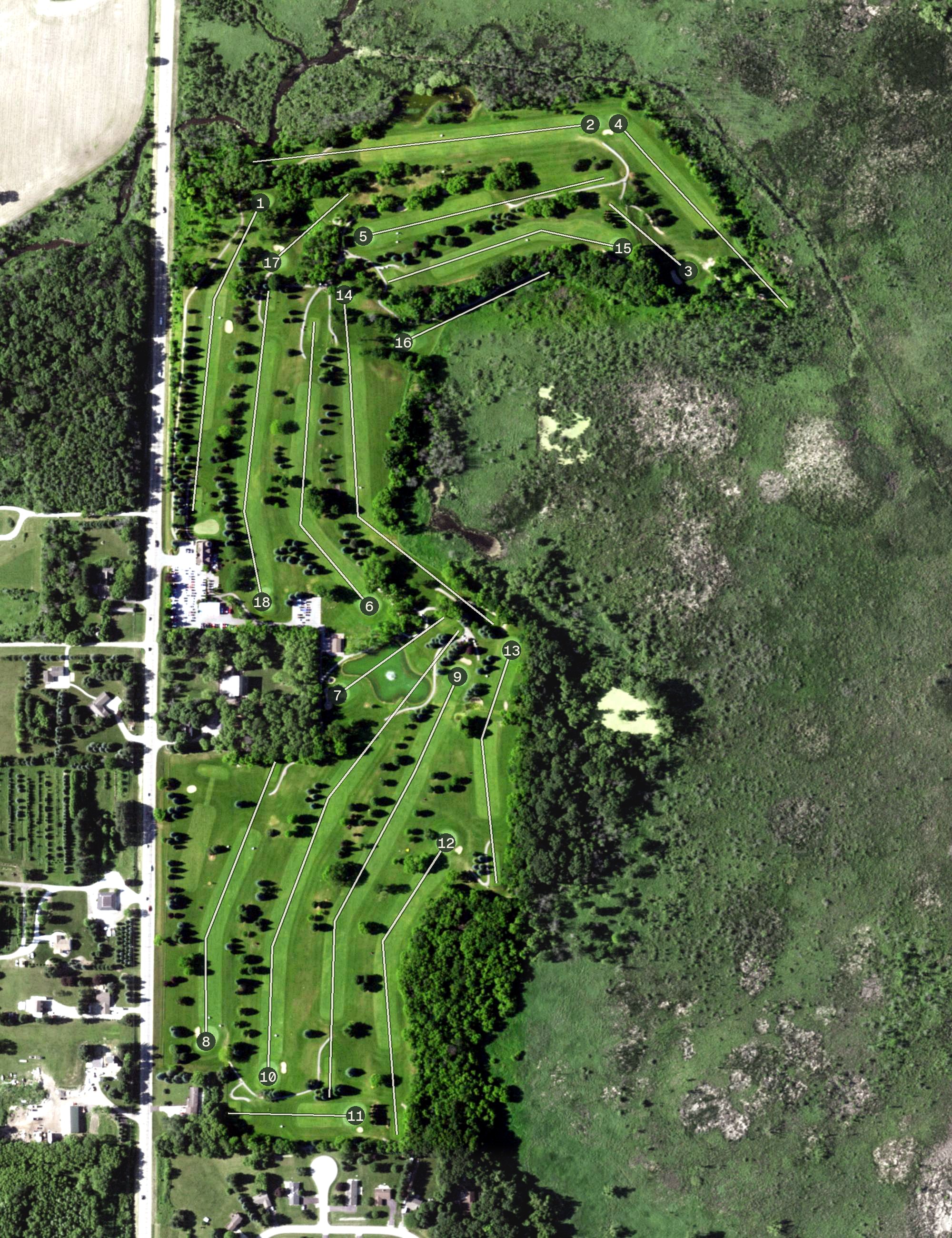 Aerial view of Songbird Hills Golf Club, WI