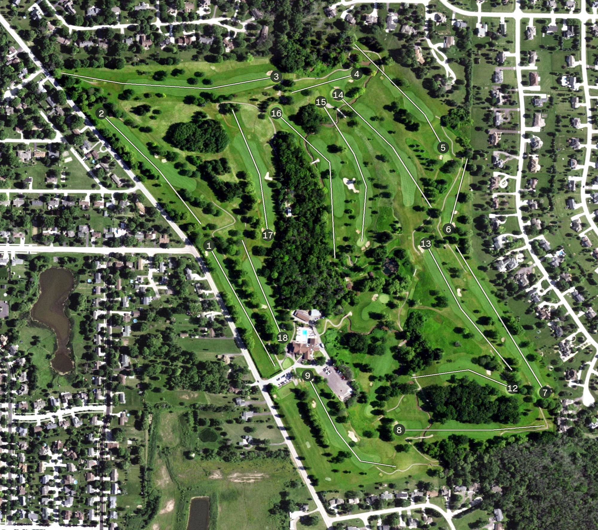 Aerial view of South Hills Golf & Country Club, WI