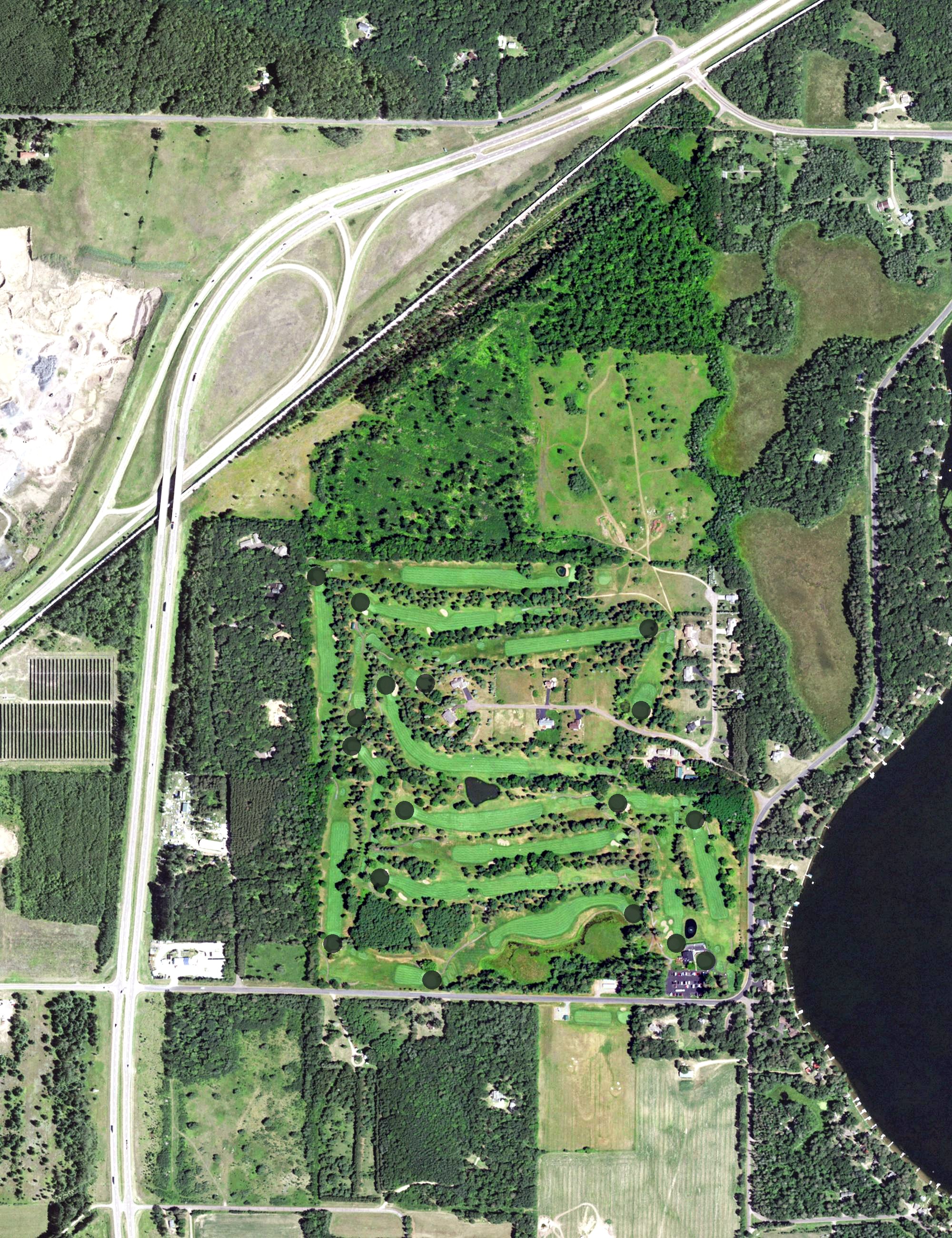 Aerial view of Spooner Golf Club, WI
