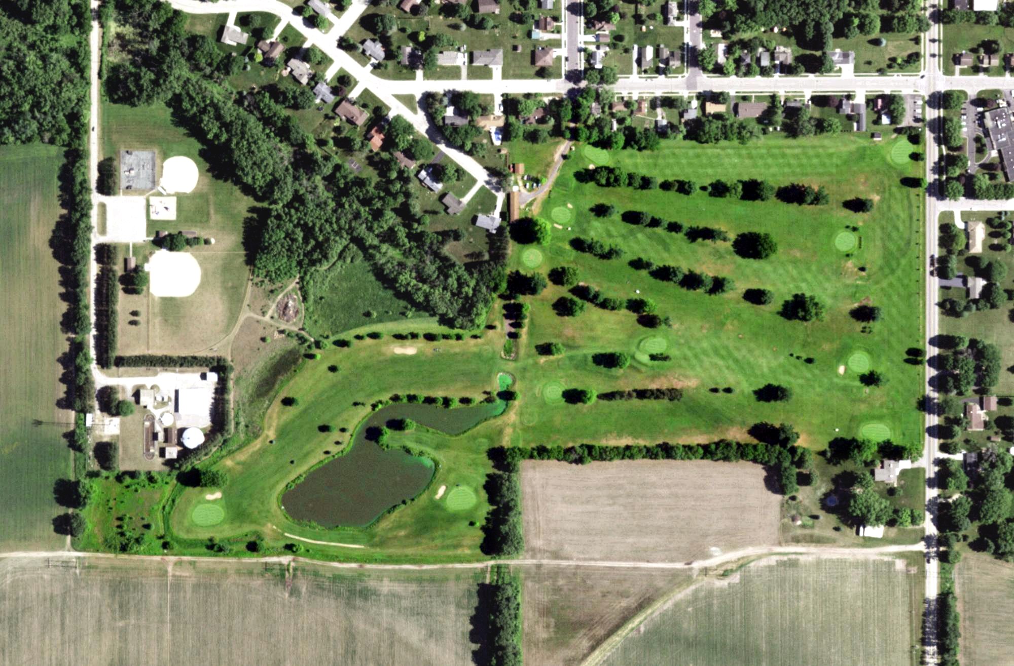 Aerial view of Spring Green Municipal Golf Course, WI