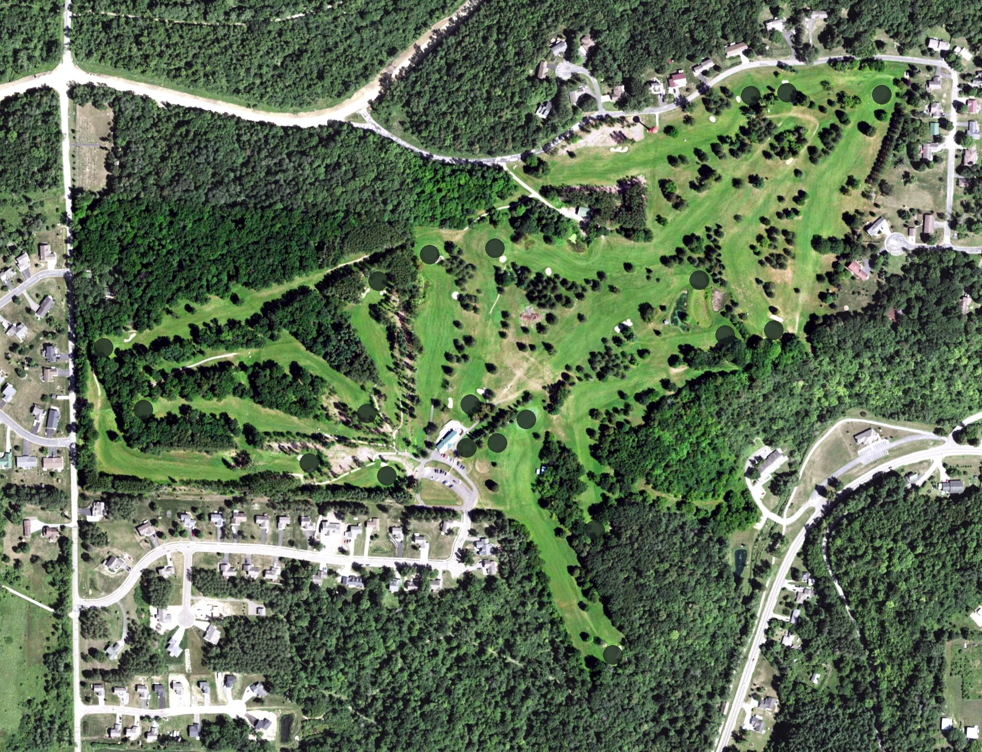 Aerial view of Spring Valley Golf Course, WI