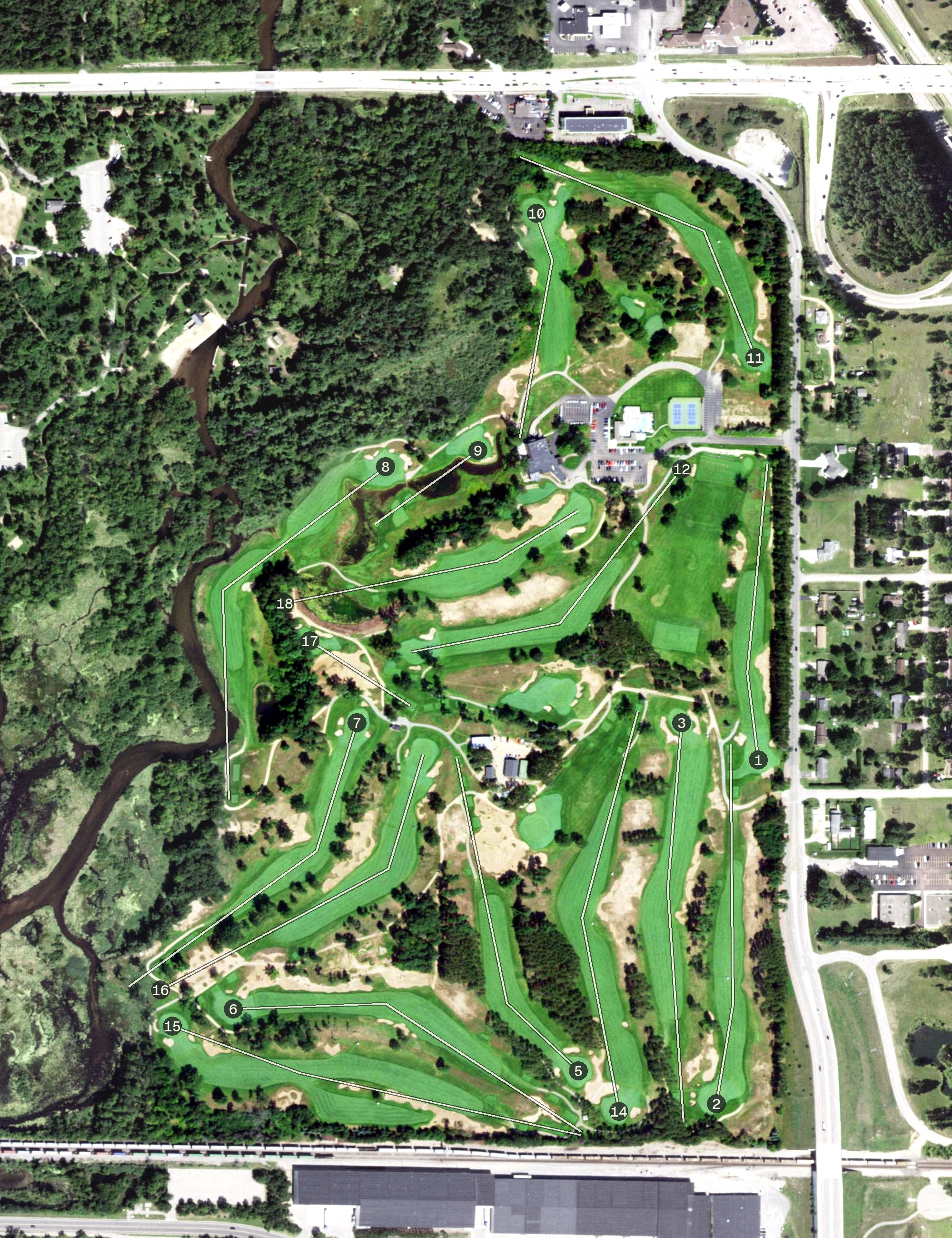 Aerial view of Stevens Point Country Club, WI