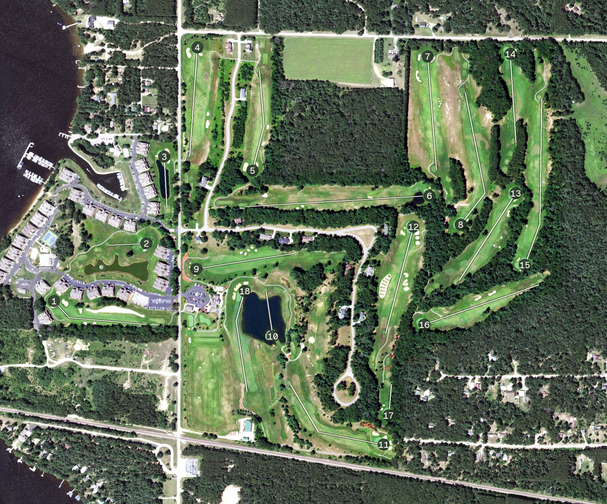 Aerial view of The Castle Course at Northern Bay, WI
