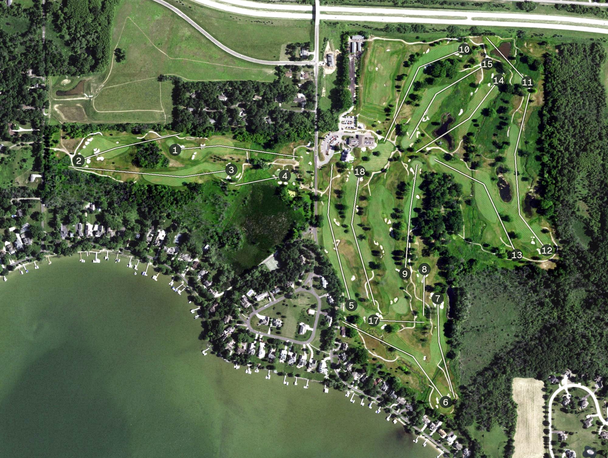 Aerial view of The Club at Lac La Belle, WI