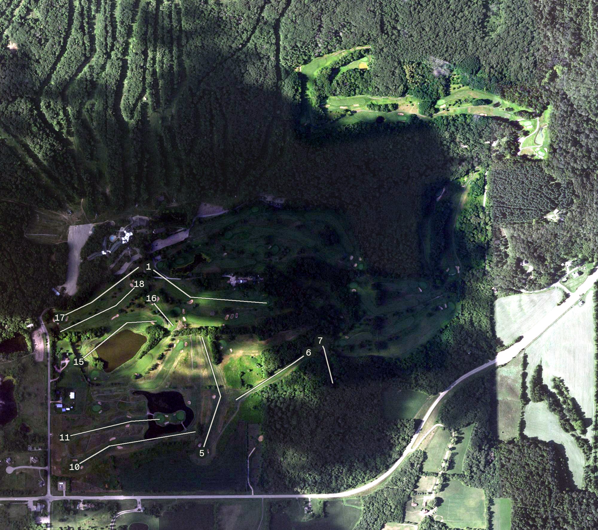 Aerial view of The Glacier Golf Course & The Prairie Glen Golf Course, WI