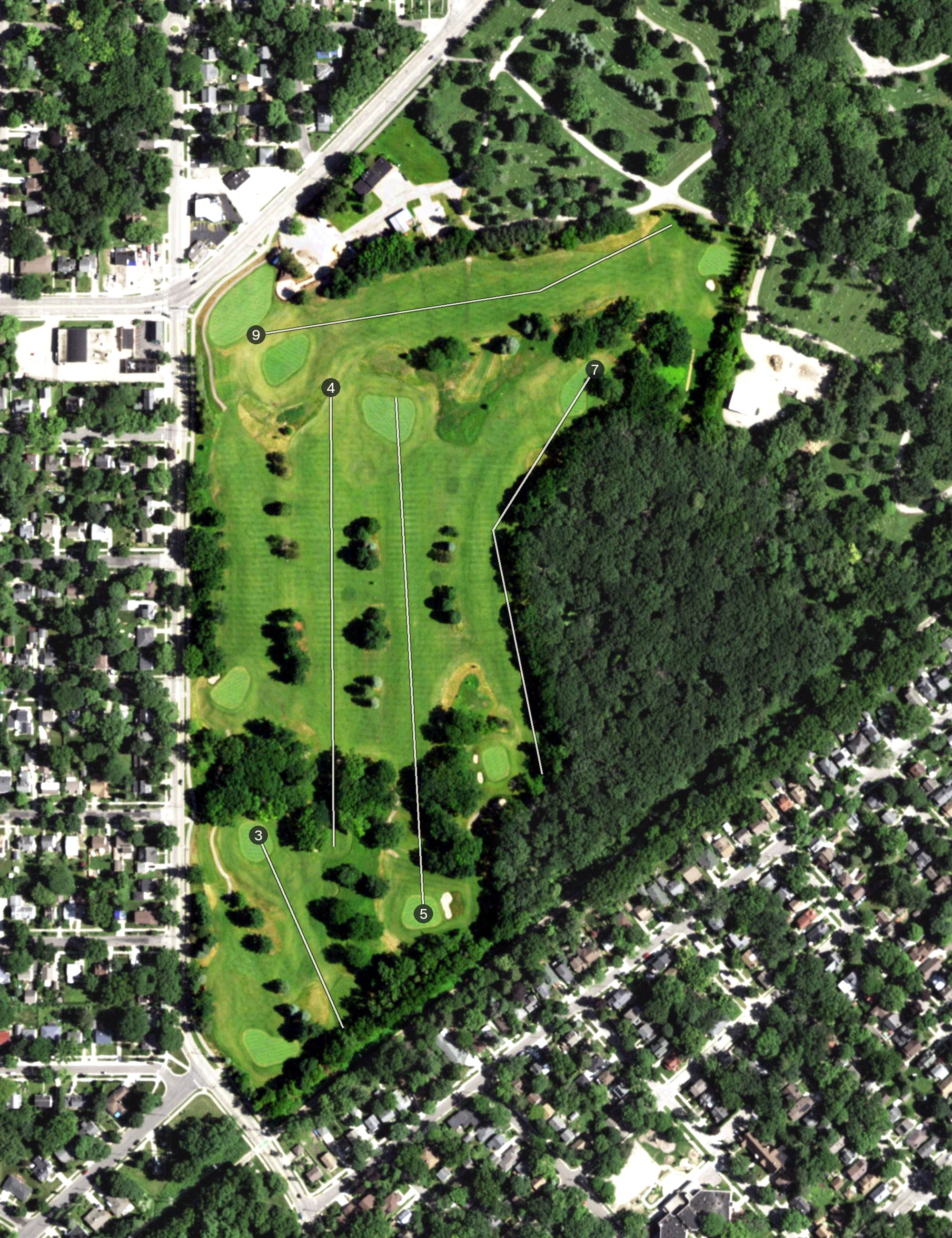 Aerial view of The Glen Golf Park, WI
