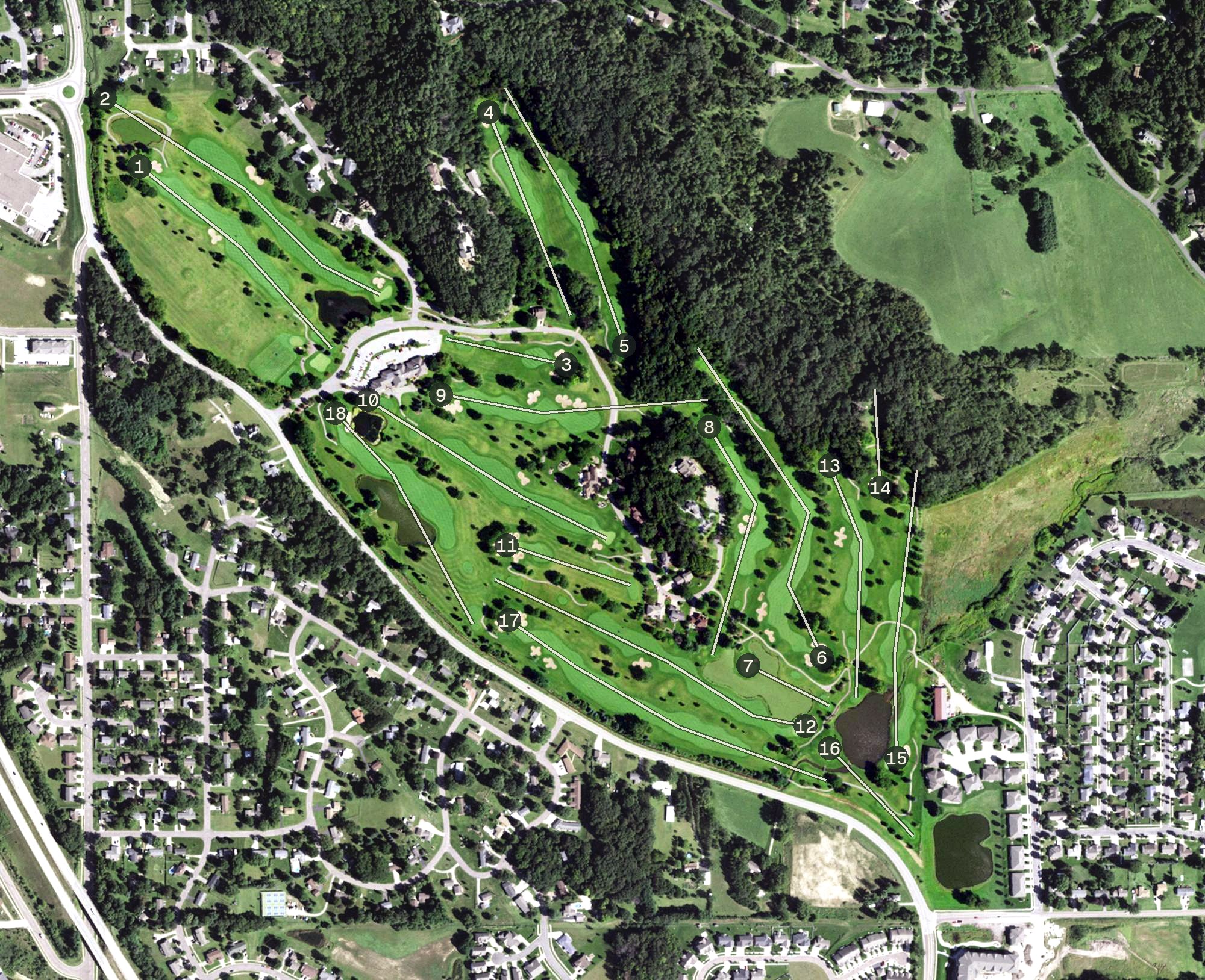 Aerial view of The Golf Club at Cedar Creek, WI