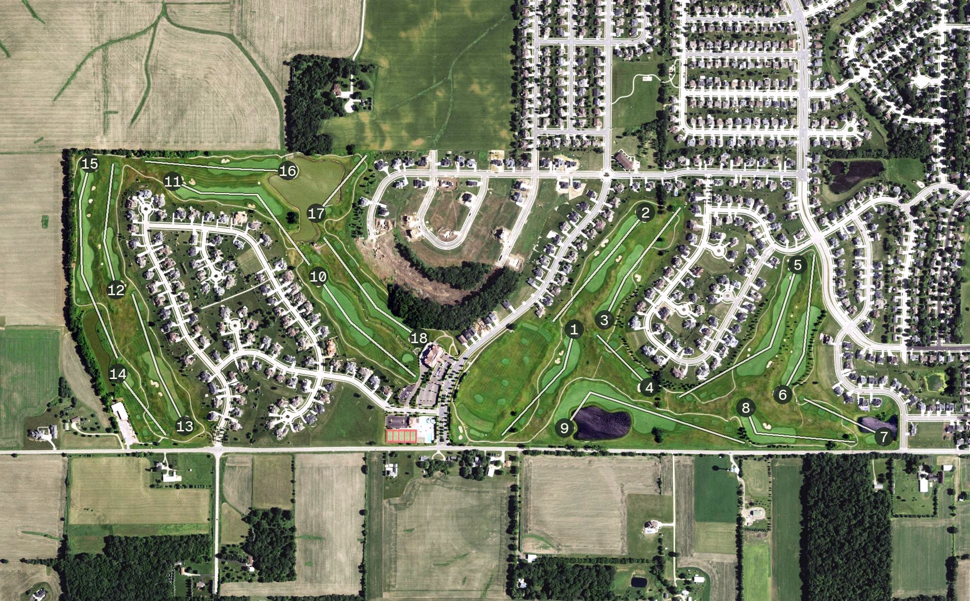 Aerial view of The Legend at Bergamont, WI
