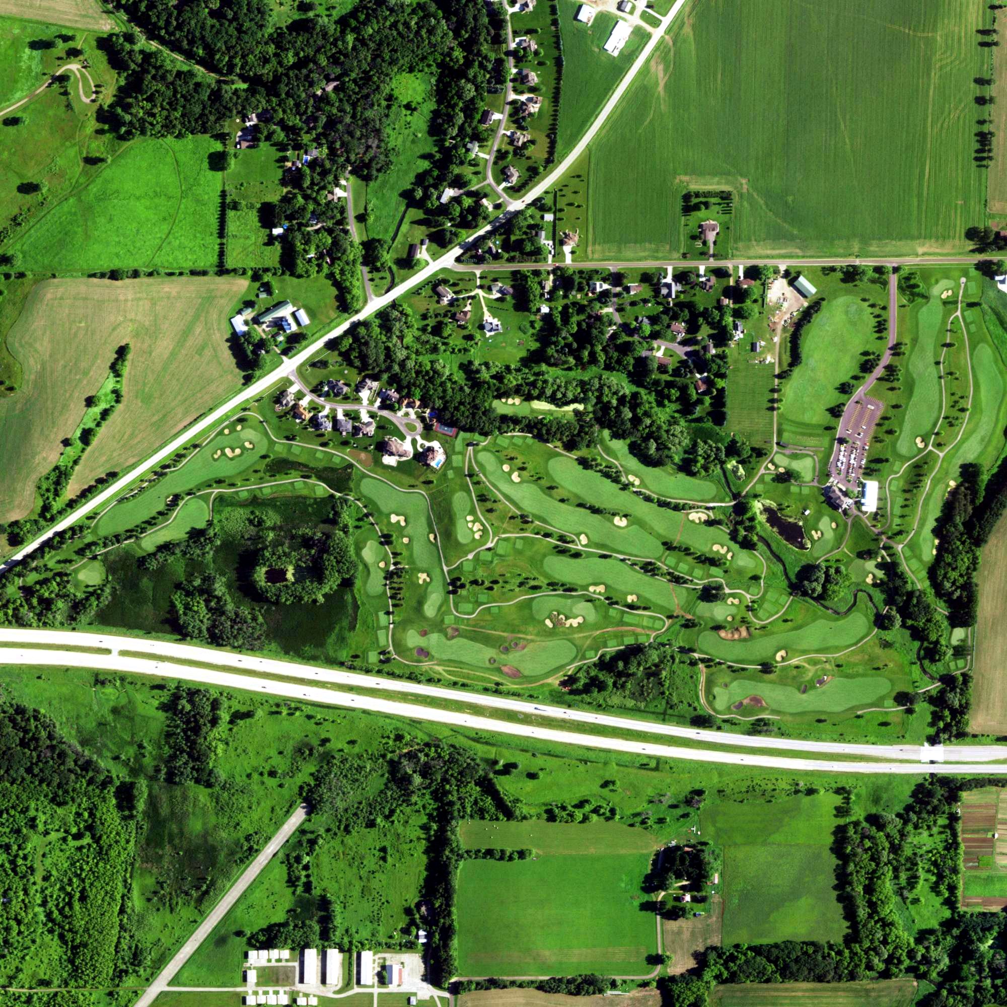 Aerial view of The Oaks Golf Course, WI