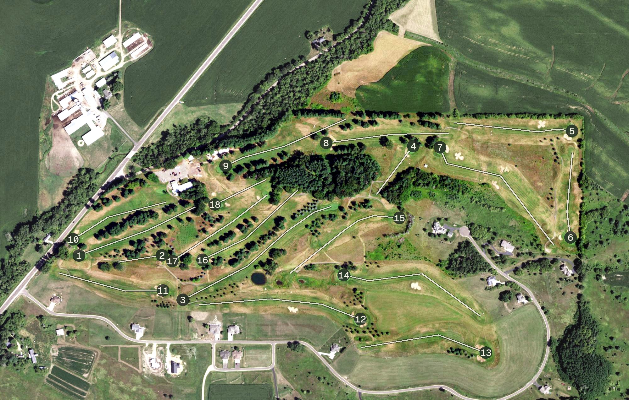 Aerial view of The Valley Golf Course, WI