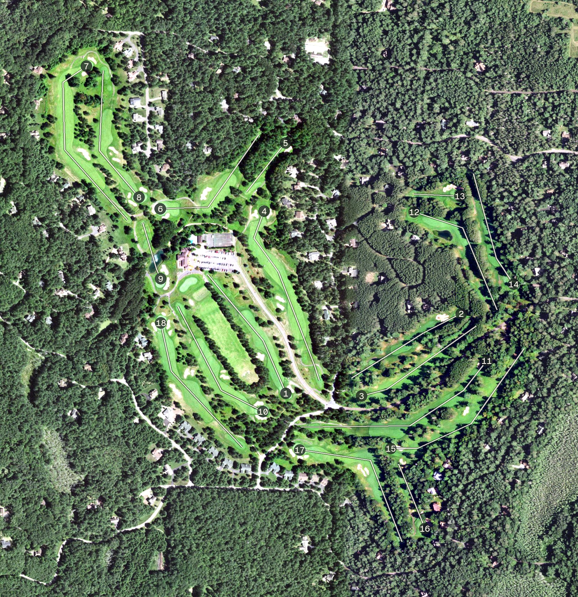 Aerial view of Timber Ridge Golf Club, WI