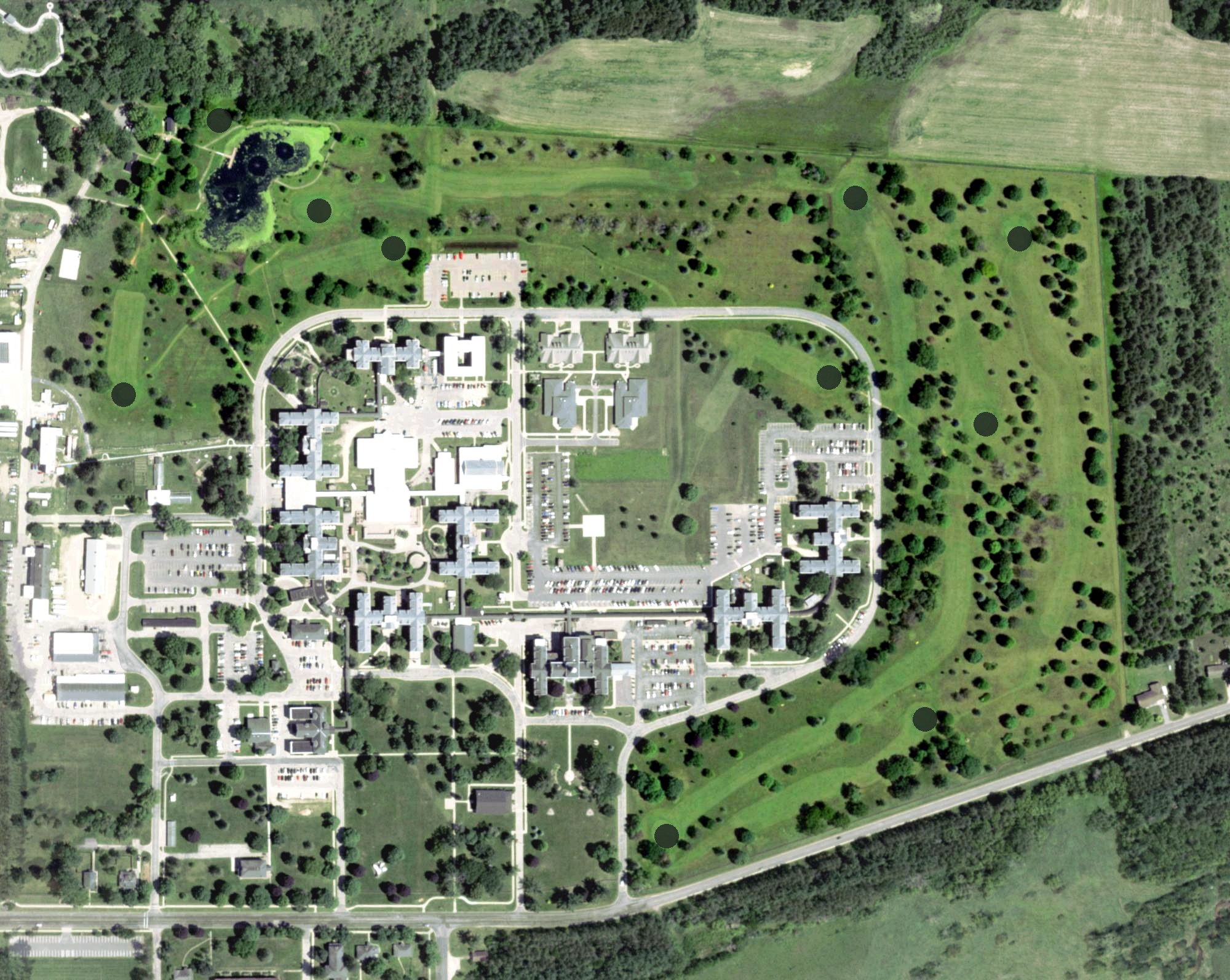 Aerial view of Tomah VA Veterans Golf Course, WI