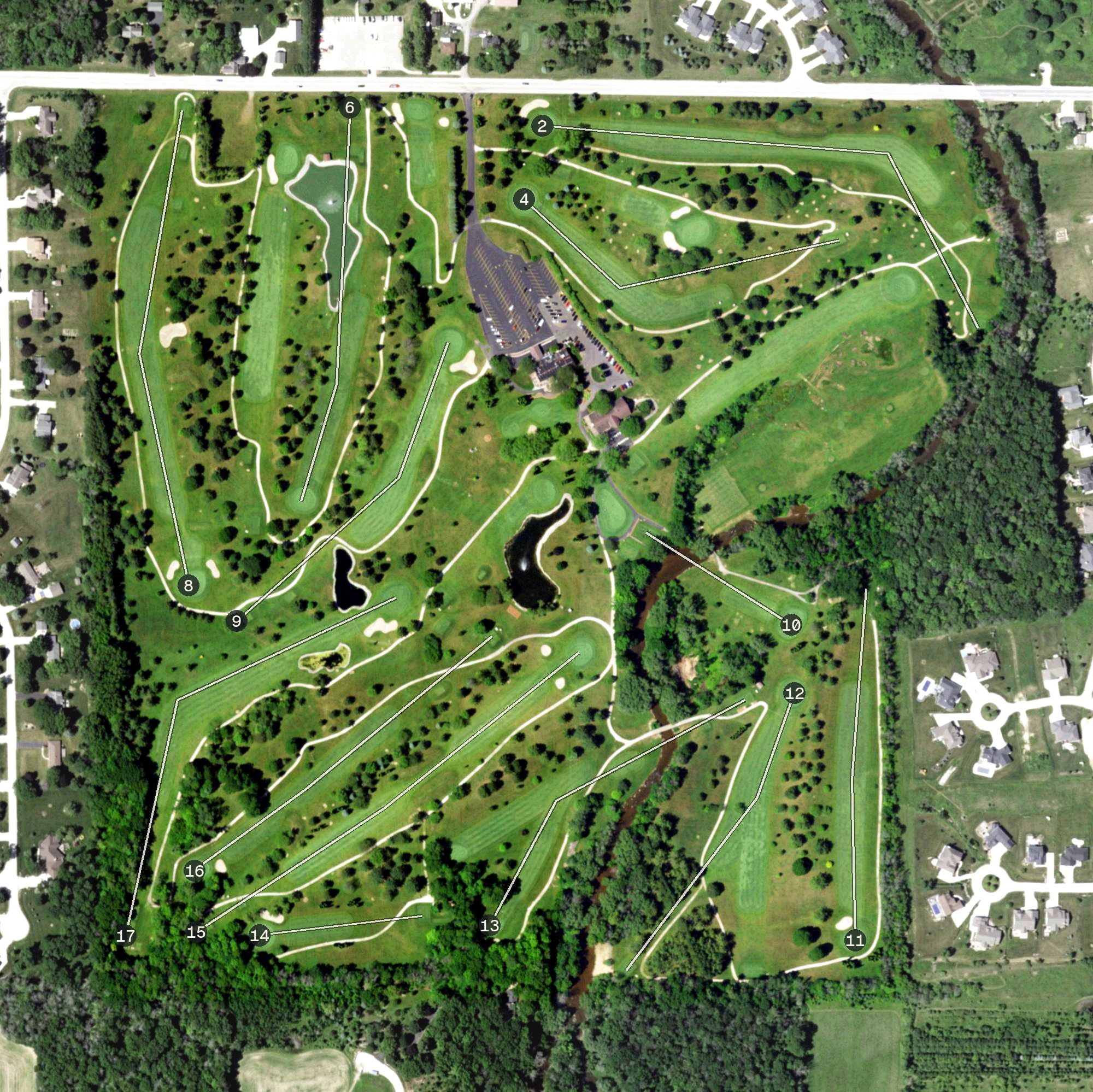 Aerial view of Town & Country Golf Course, WI