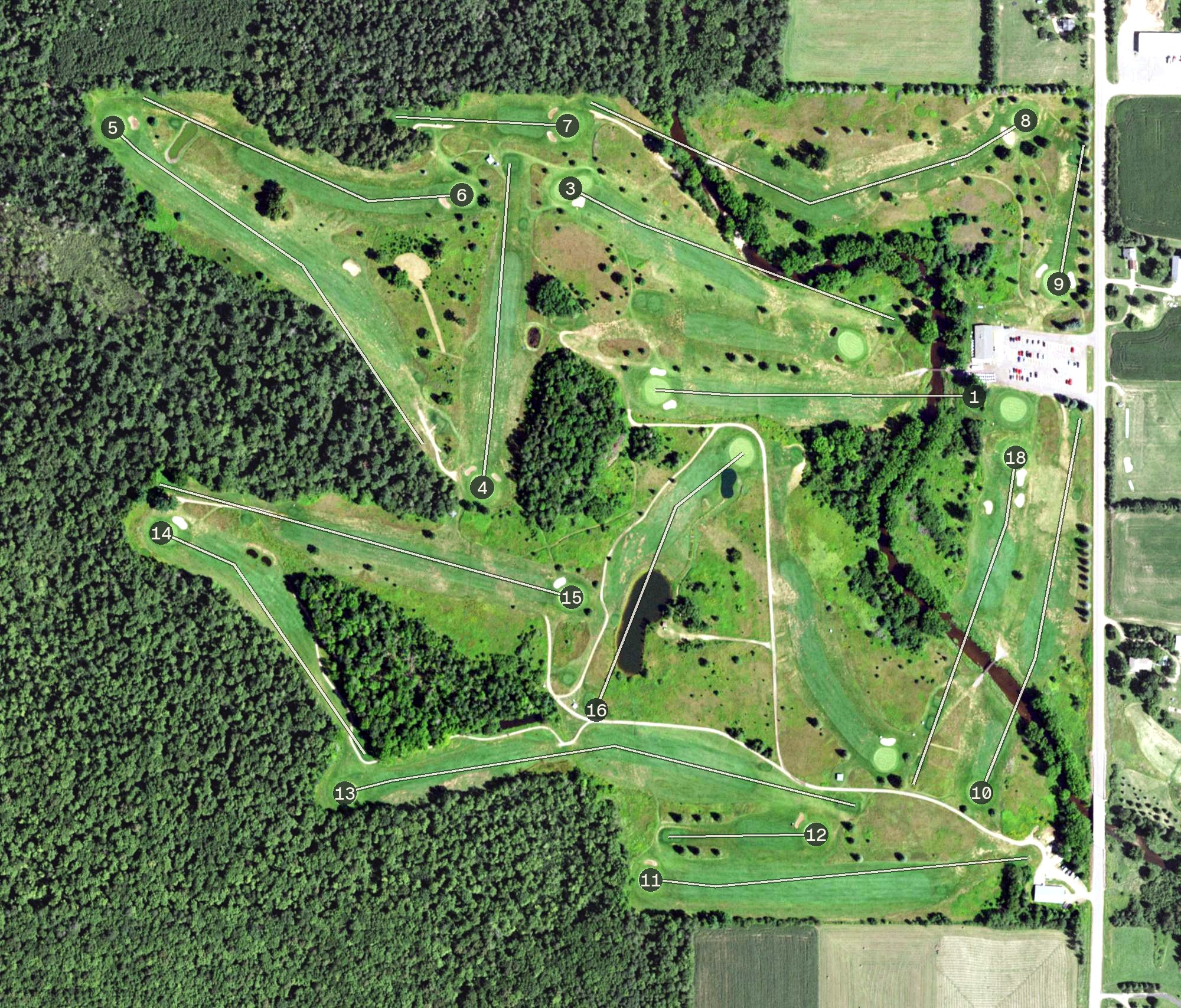 Aerial view of Trapp River Golf Course, WI