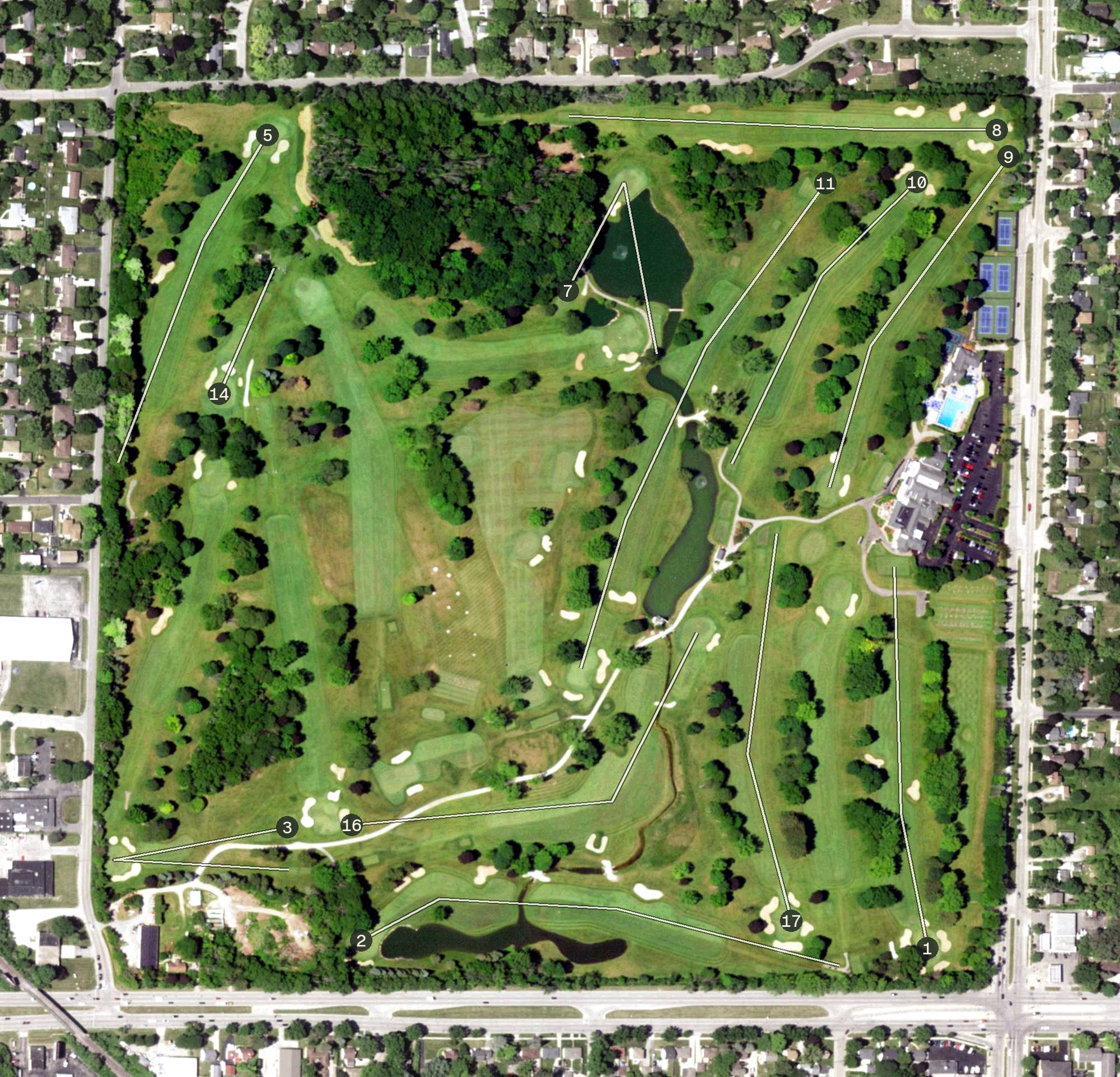 Aerial view of Tripoli Country Club, WI