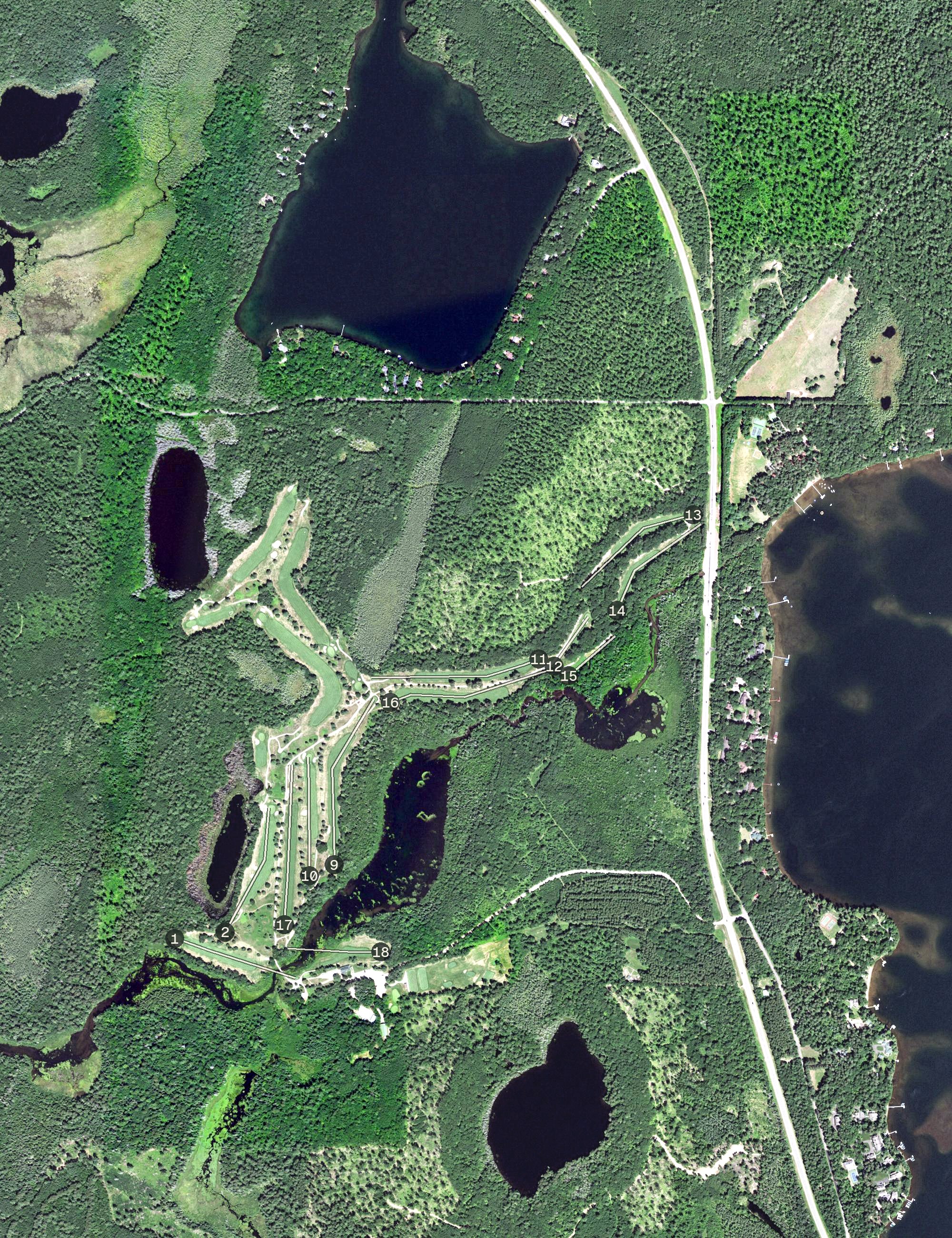 Aerial view of Trout Lake Golf Club, WI