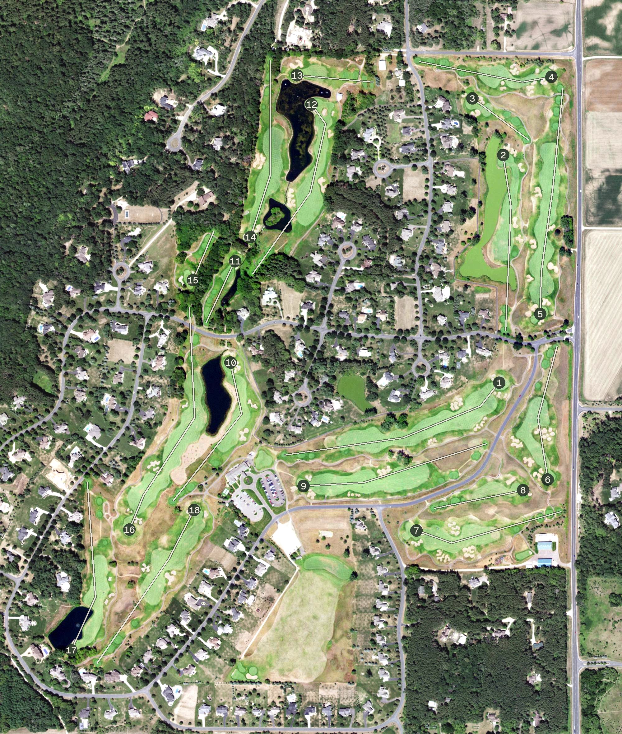 Aerial view of Troy Burne Golf Club, WI