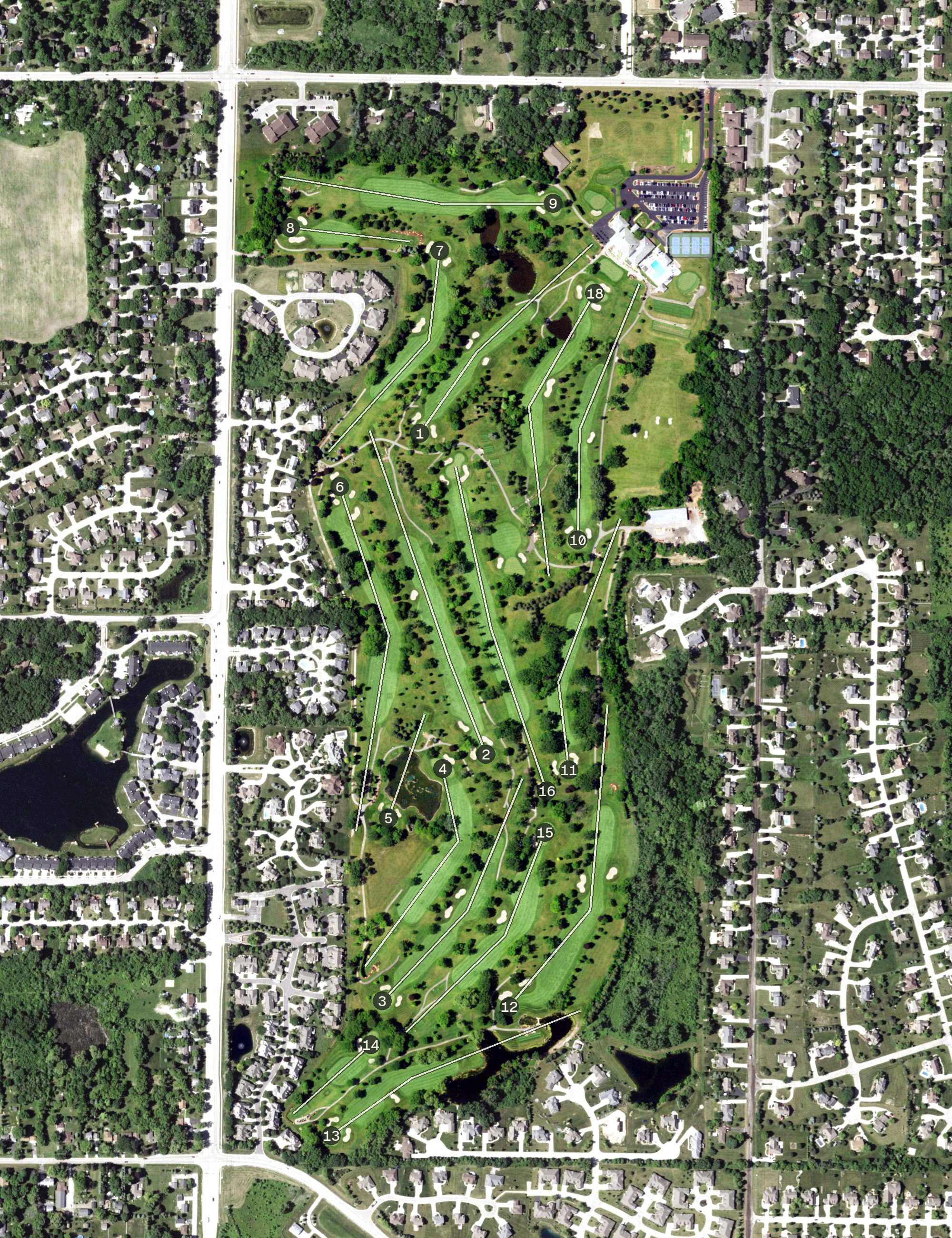 Aerial view of Tuckaway Country Club, WI