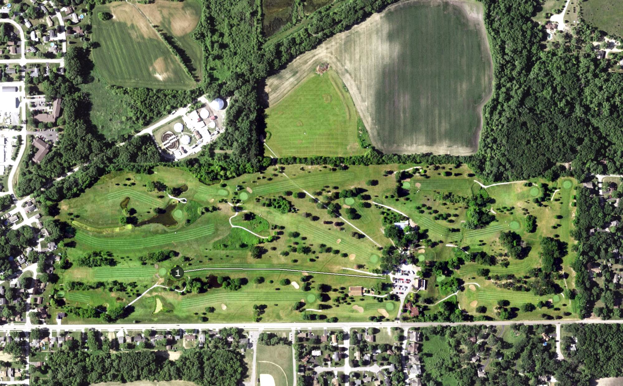 Aerial view of Twin Lakes Country Club, WI