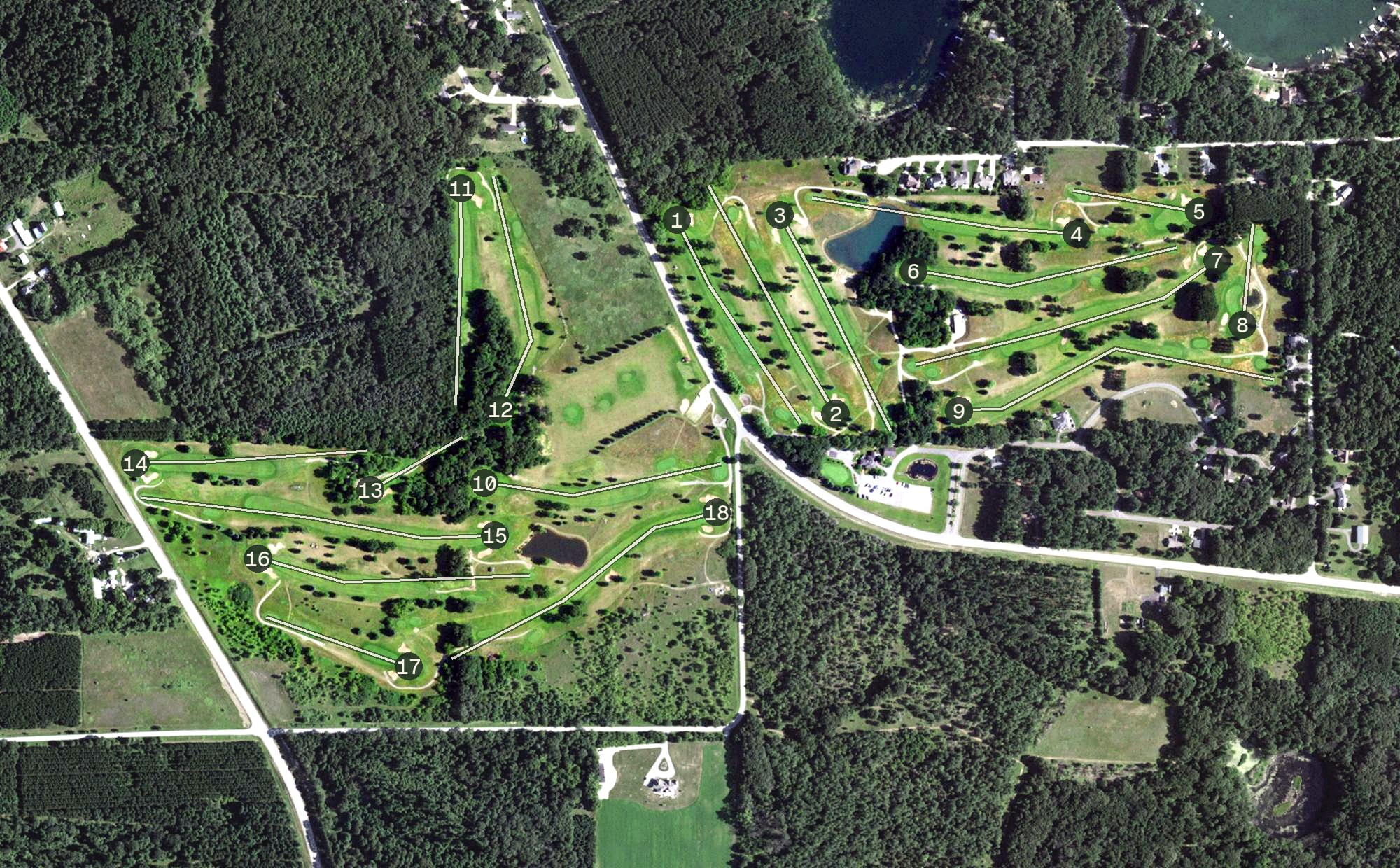 Aerial view of Two Oaks North Golf Club, WI