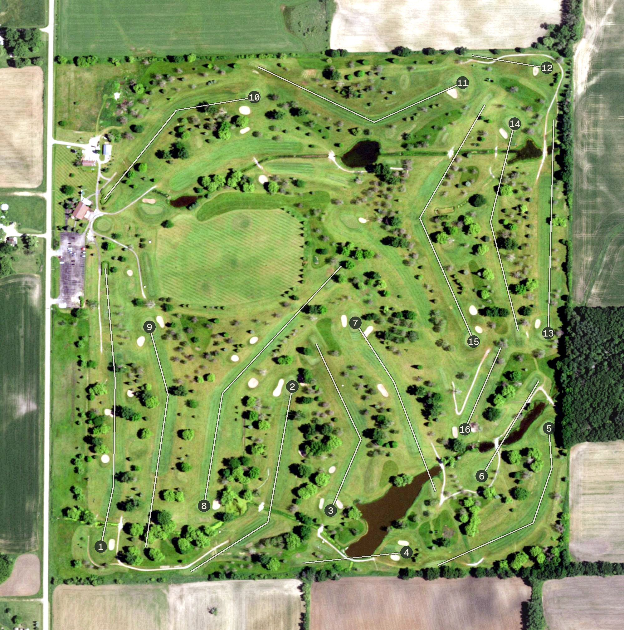 Aerial view of Utica Golf Club, WI
