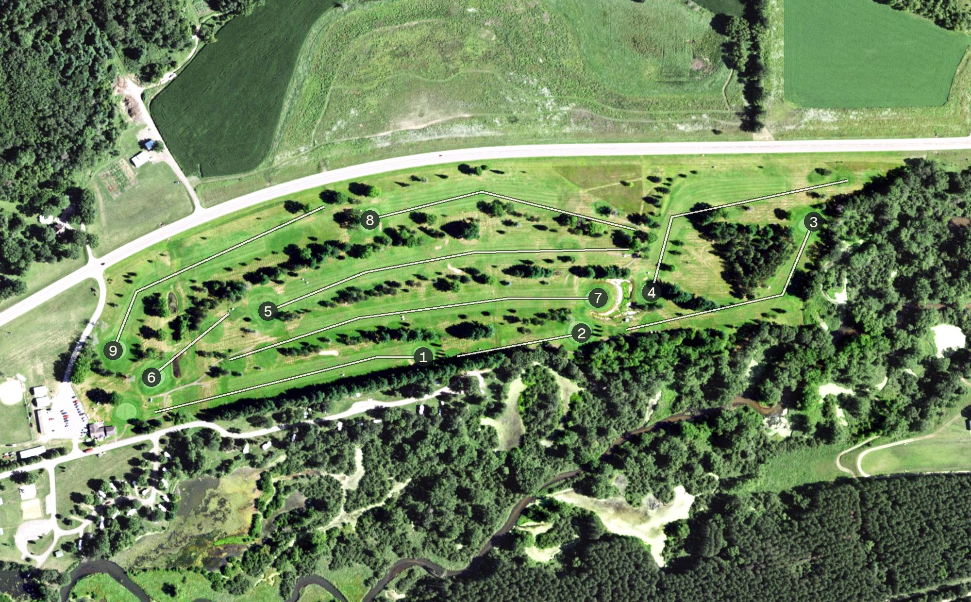 Aerial view of Viking Golf Course, WI