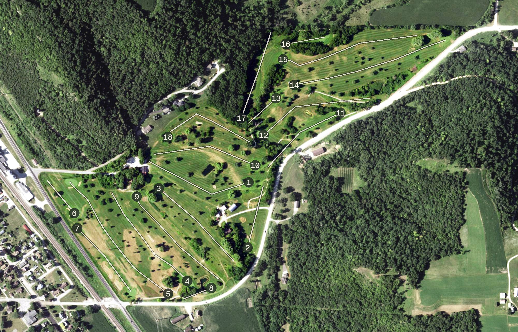 Aerial view of Walnut Grove Golf Course, WI
