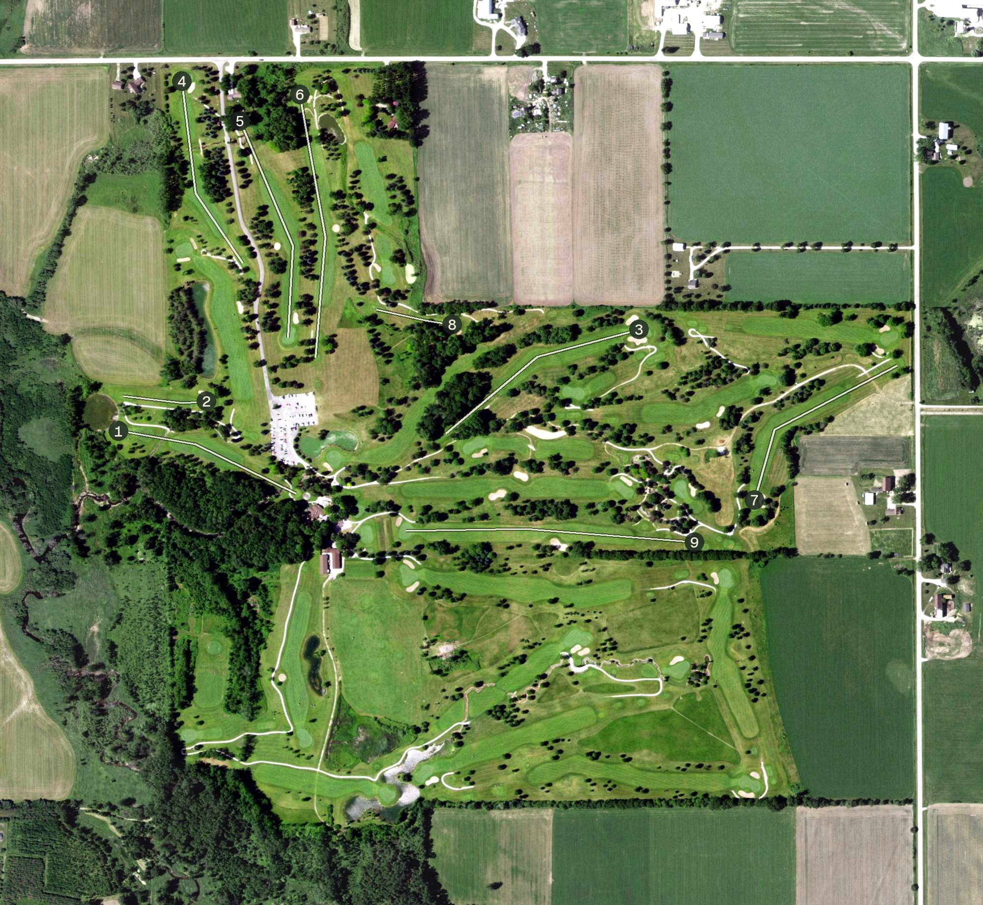 Aerial view of Wander Springs Golf Course, WI