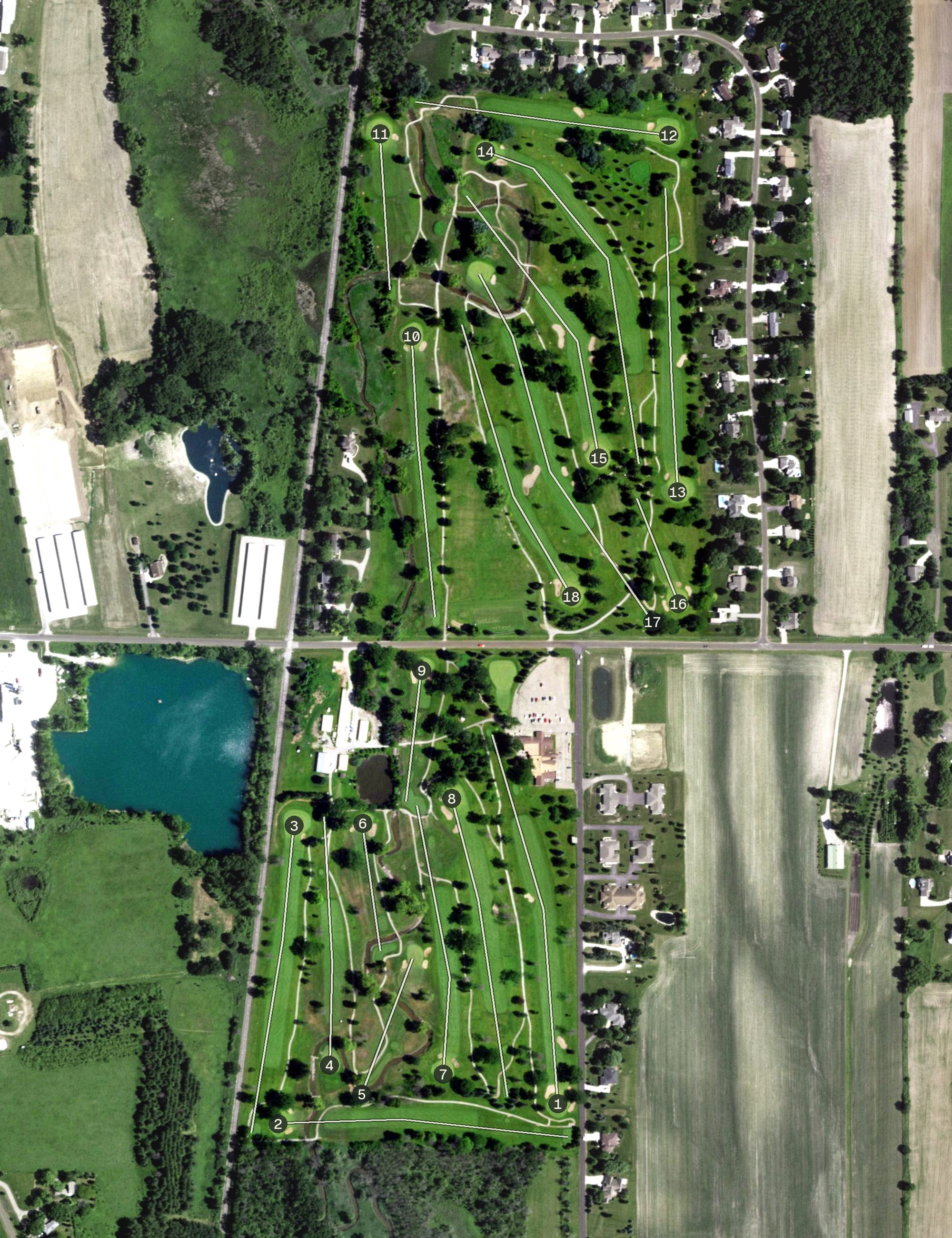 Aerial view of Watertown Coutry Club, WI