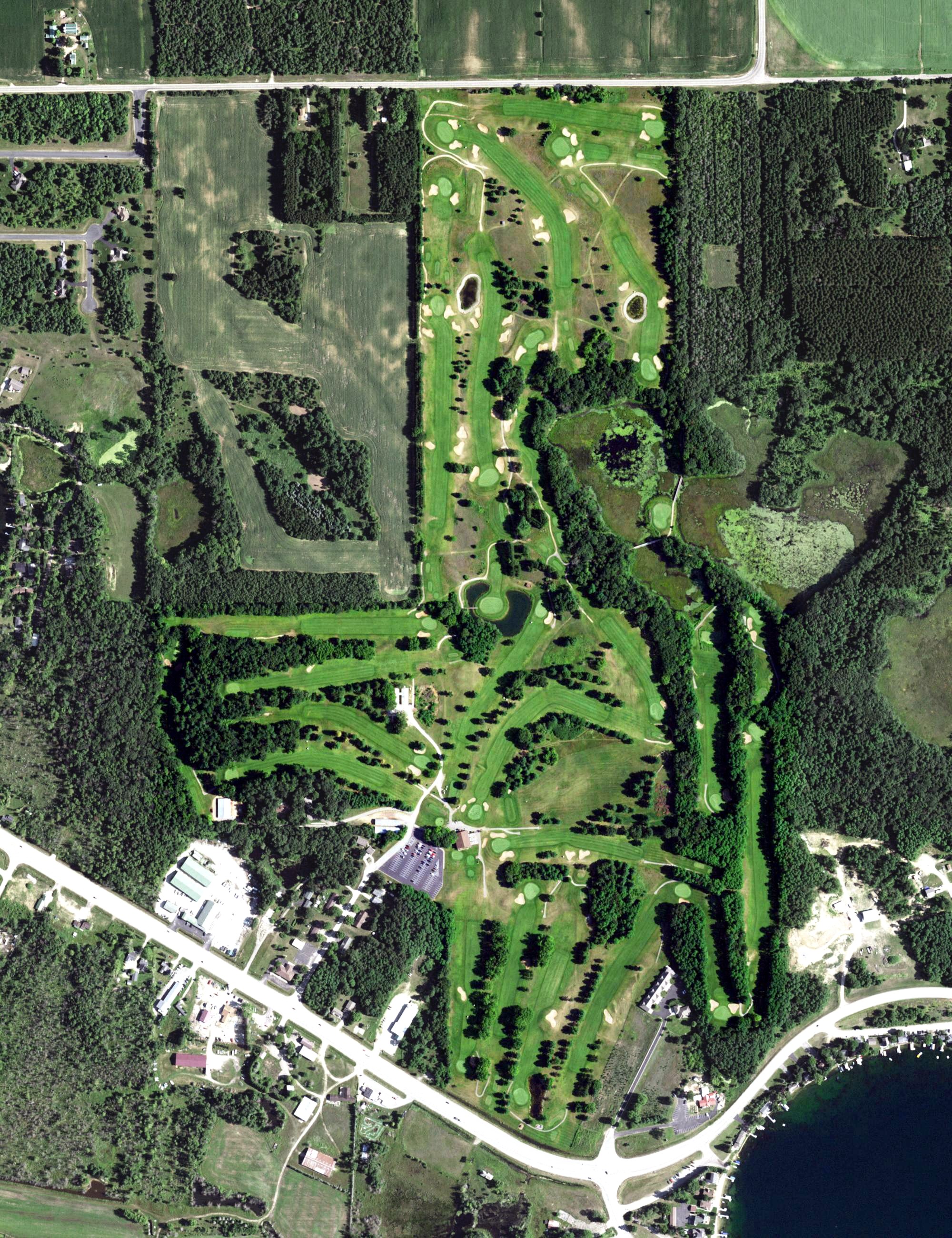 Aerial view of Waushara Country Club, WI