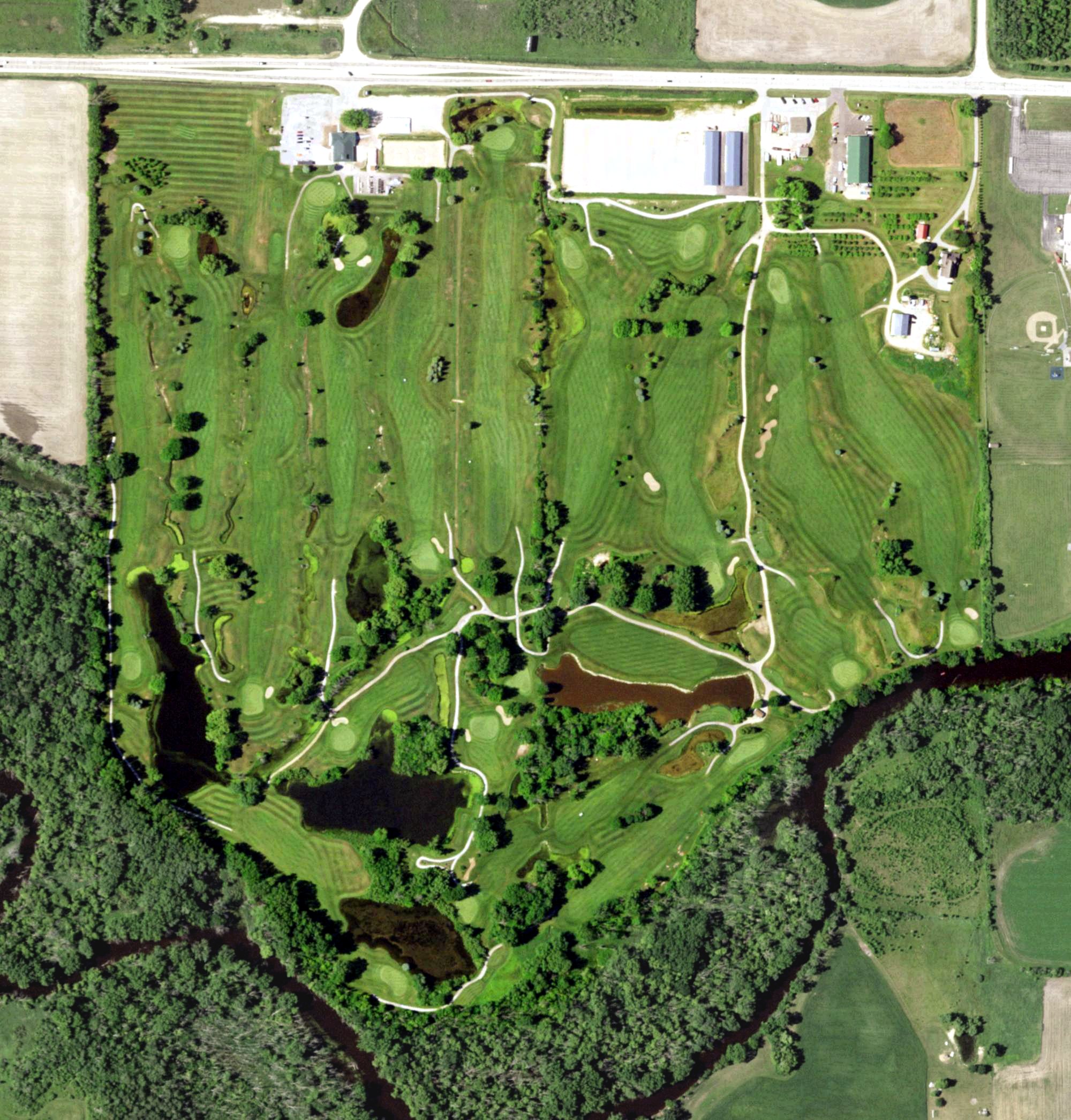 Aerial view of West Bend Lakes Golf Club, WI