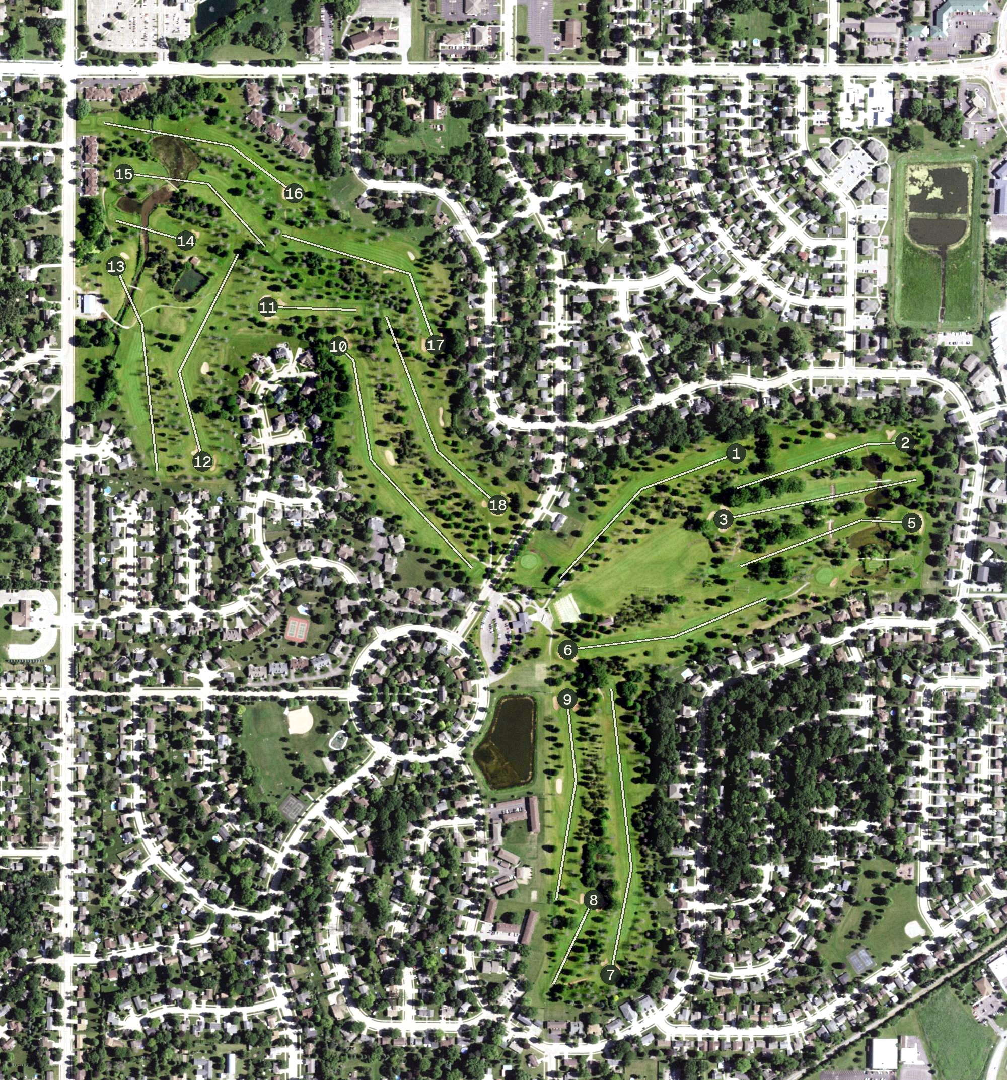 Aerial view of Westhaven Golf Club, WI
