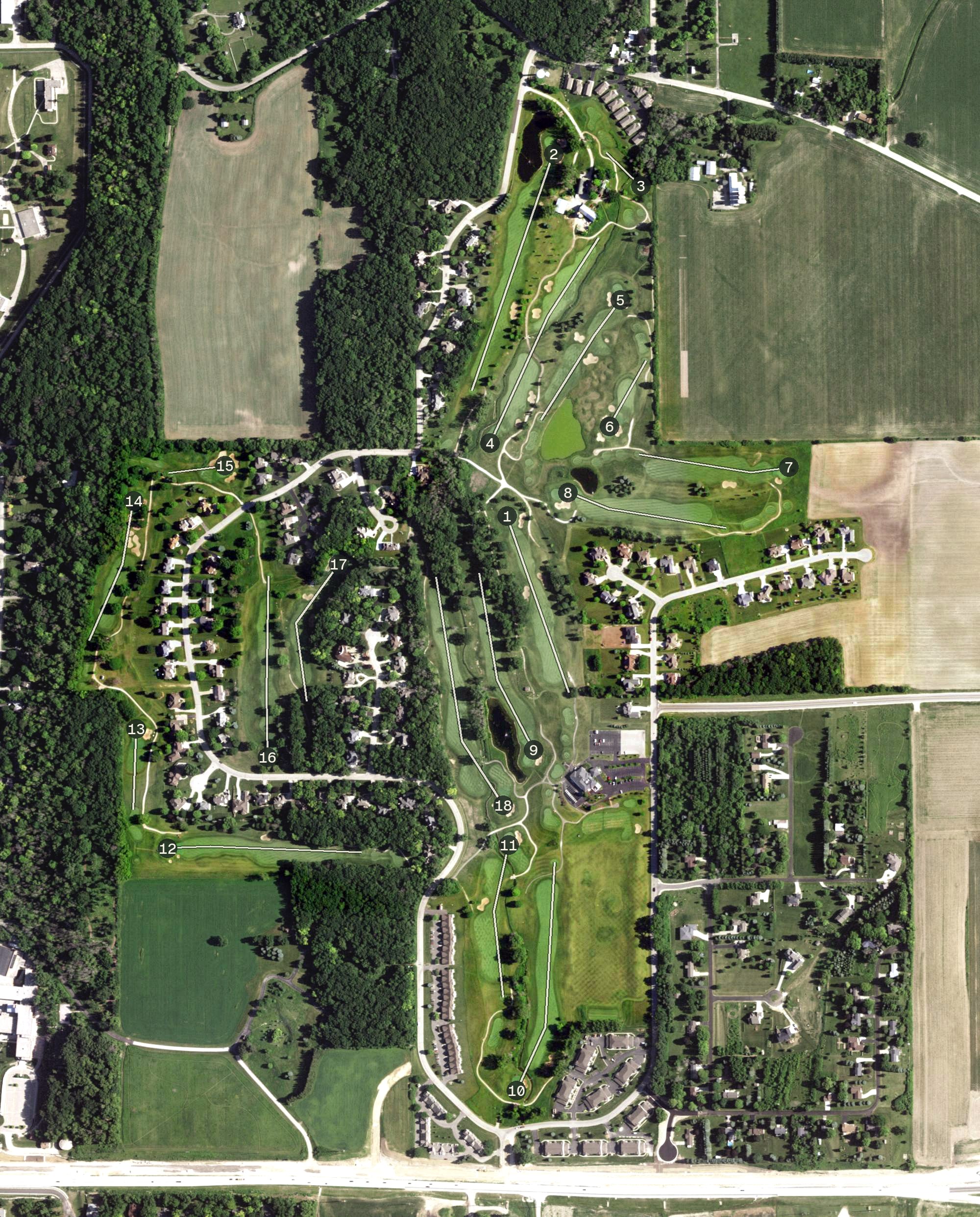 Aerial view of Whispering Springs Golf Club, WI