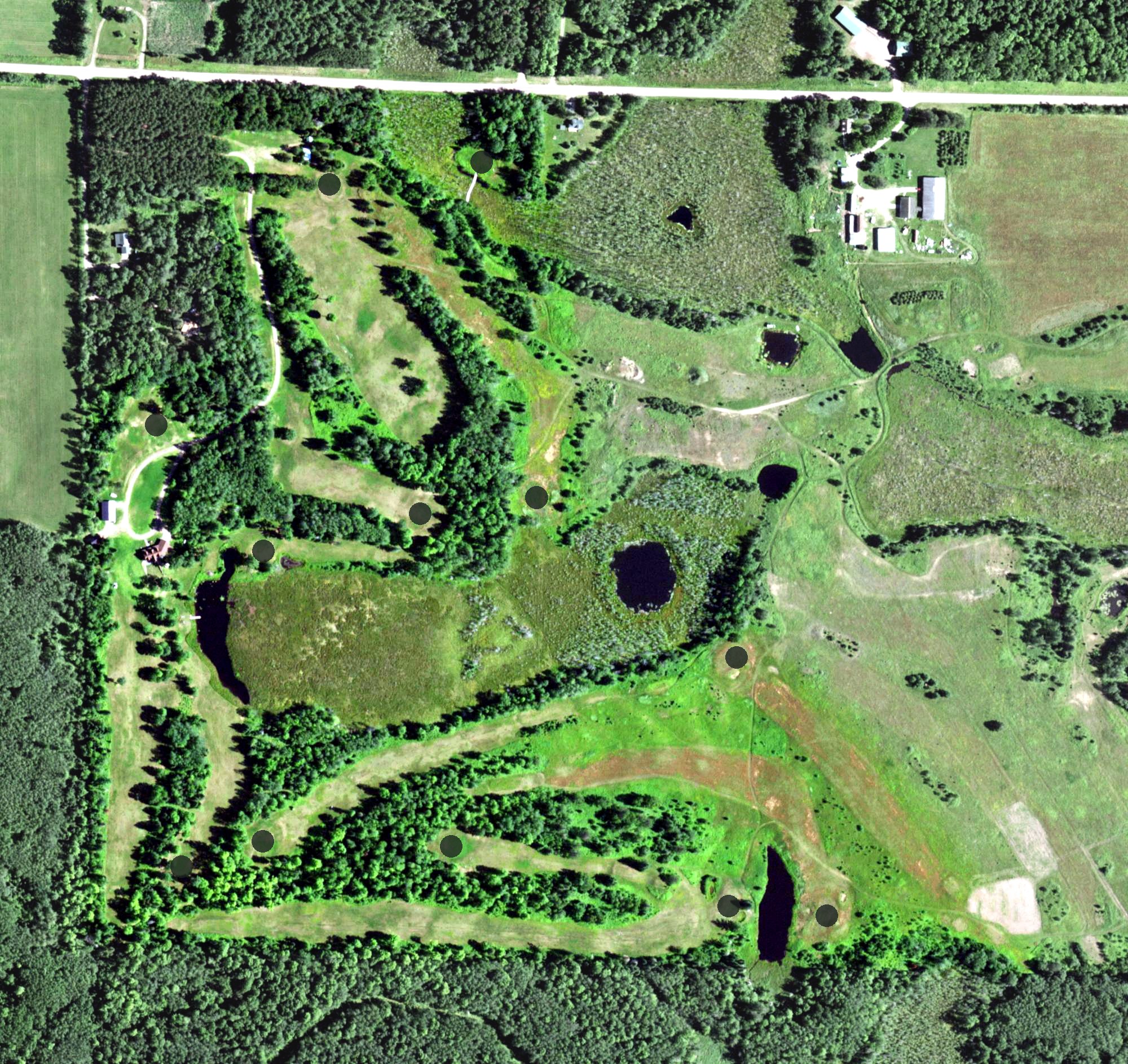 Aerial view of Wildwood Marshes Golf Course, WI