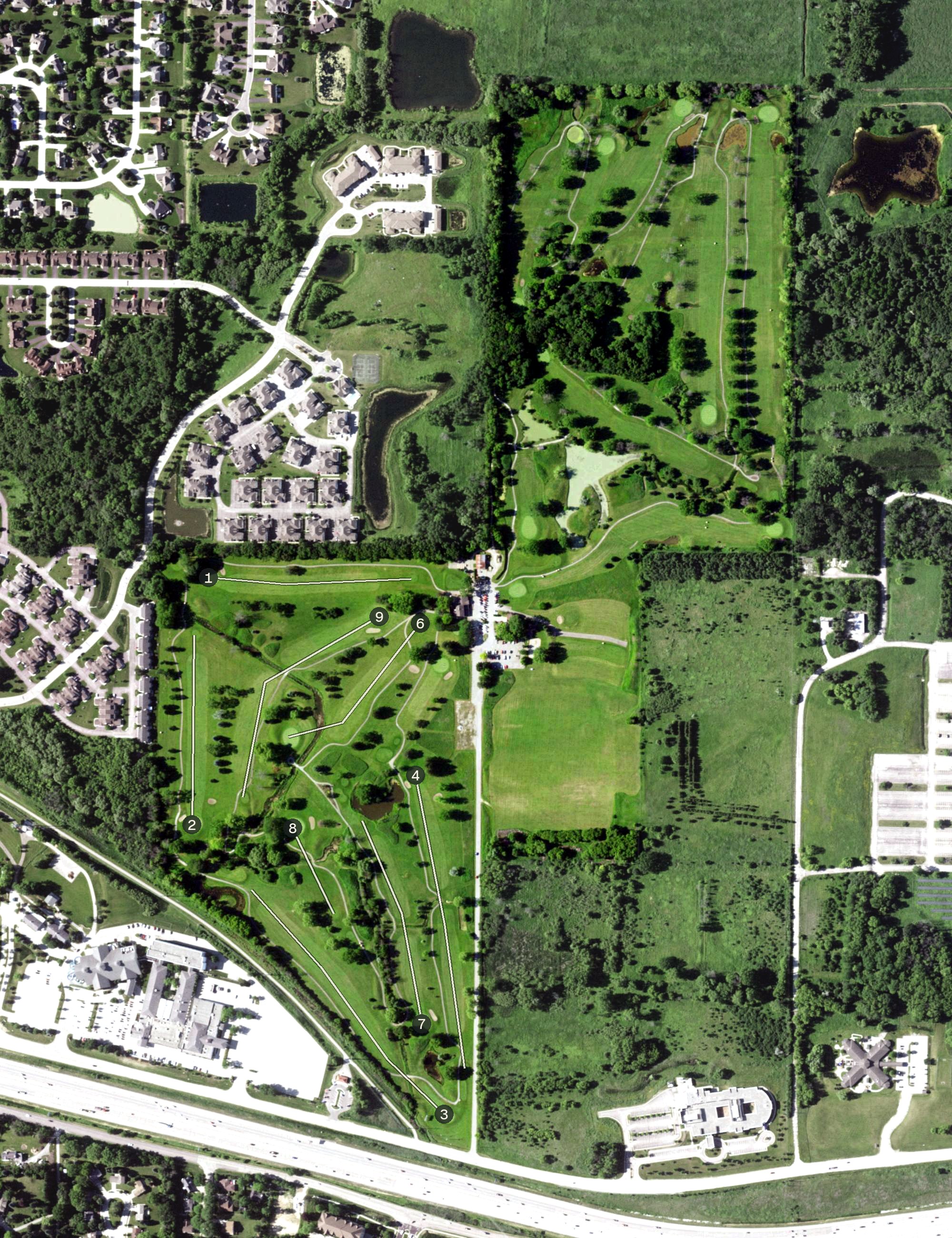 Aerial view of Willow Run Golf Club, WI
