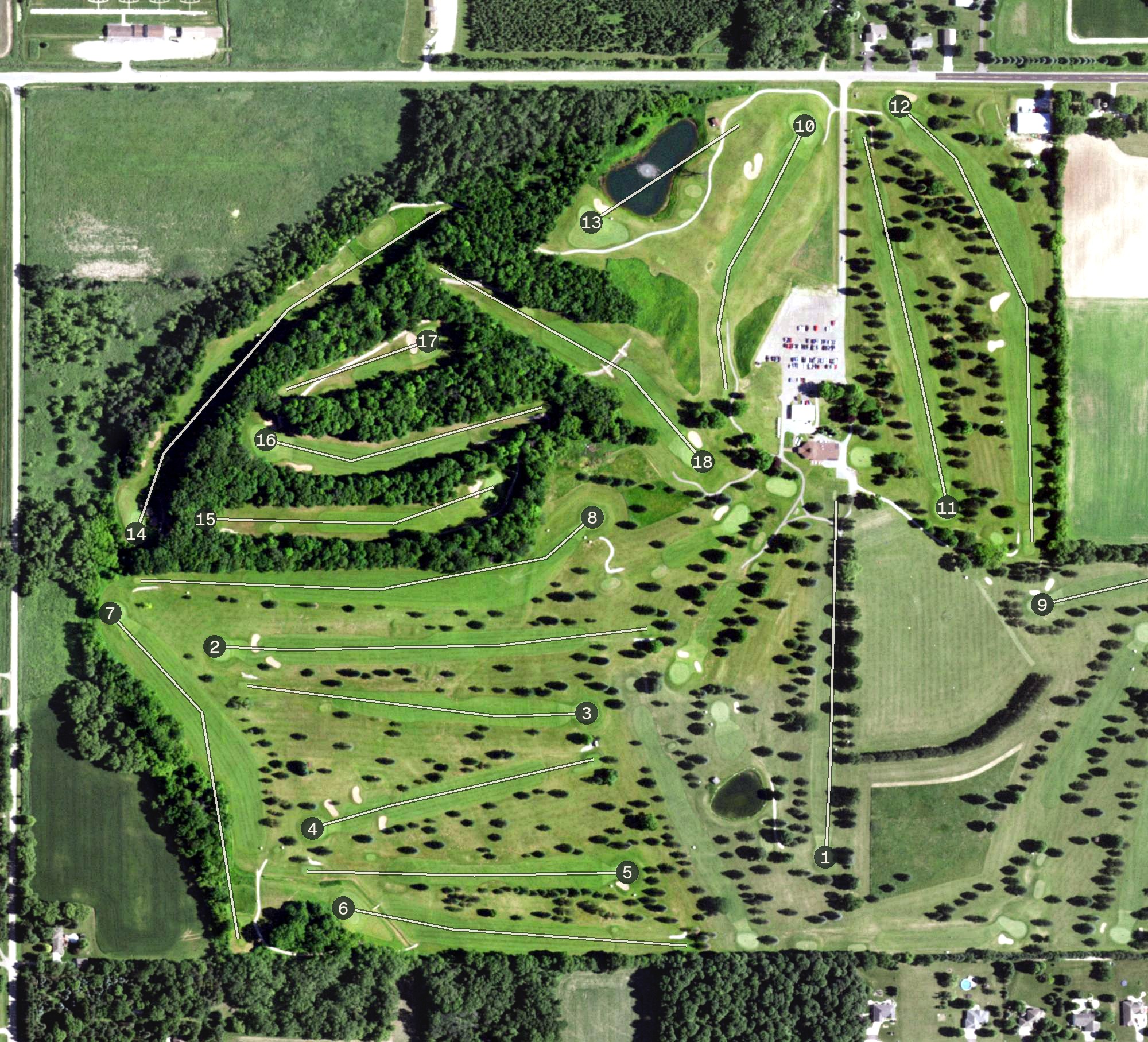 Aerial view of Winagamie Pines and Woodlands 18, WI