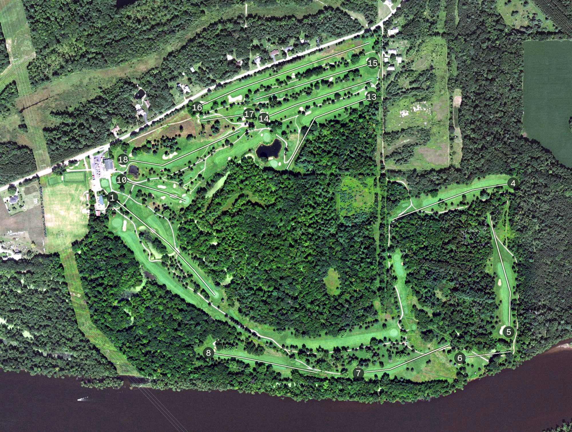 Aerial view of Wisconsin River Country Club, WI