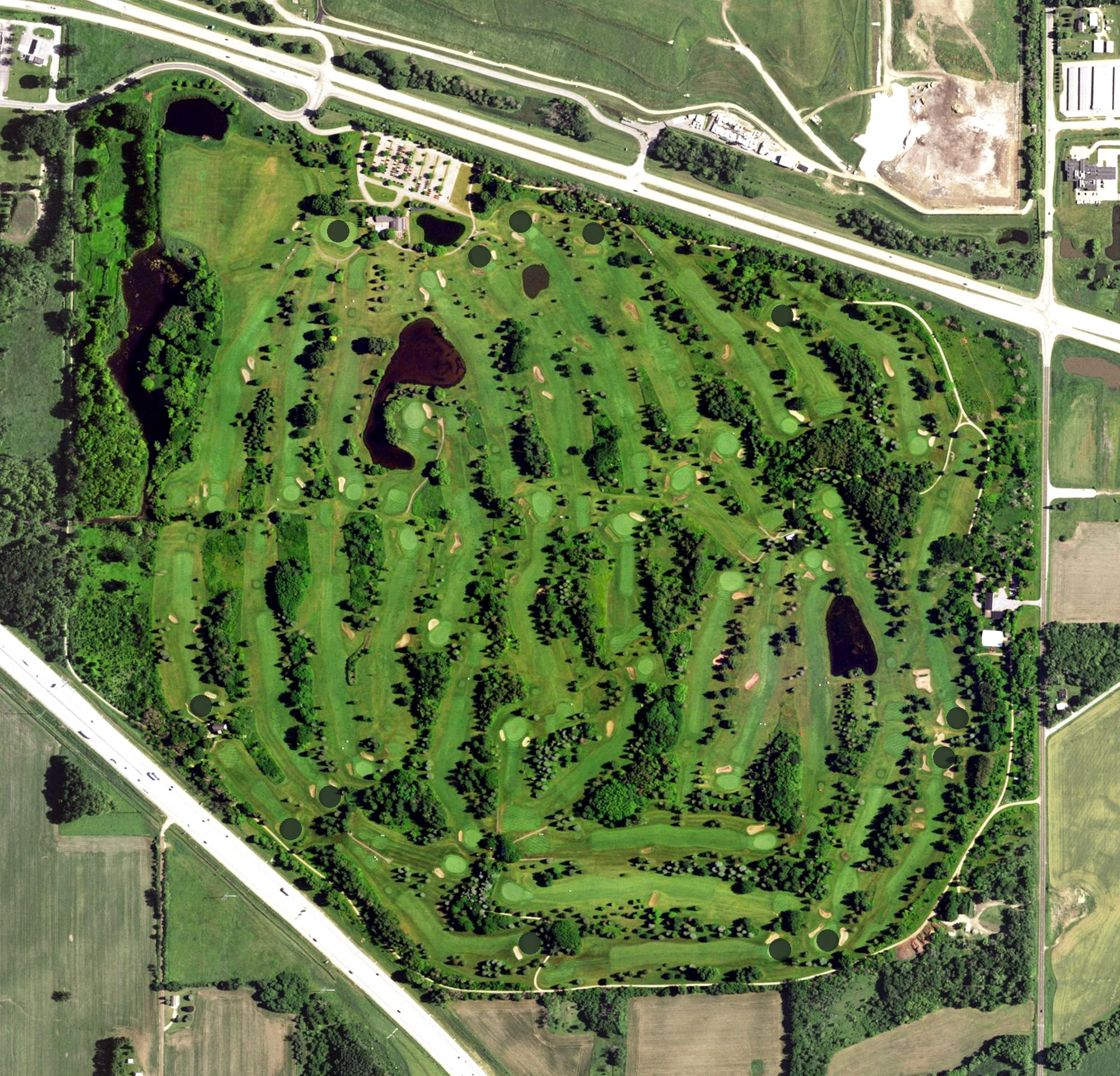 Aerial view of Yahara Hills Golf Course, WI