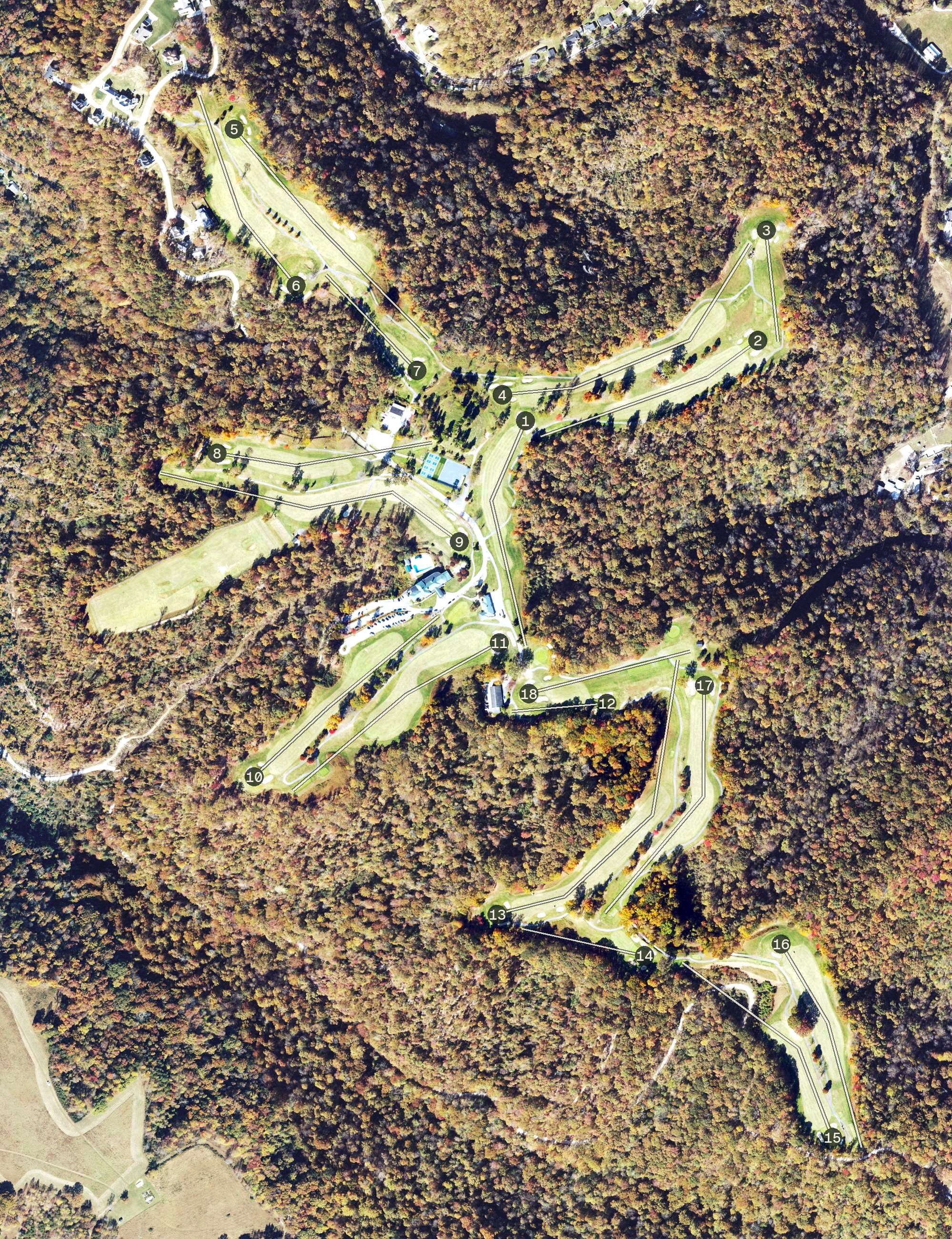 Aerial view of Berry Hills Country Club, WV