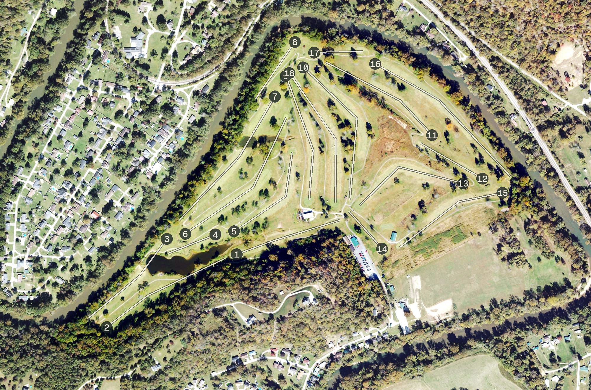 Aerial view of Big Bend Golf Course, WV