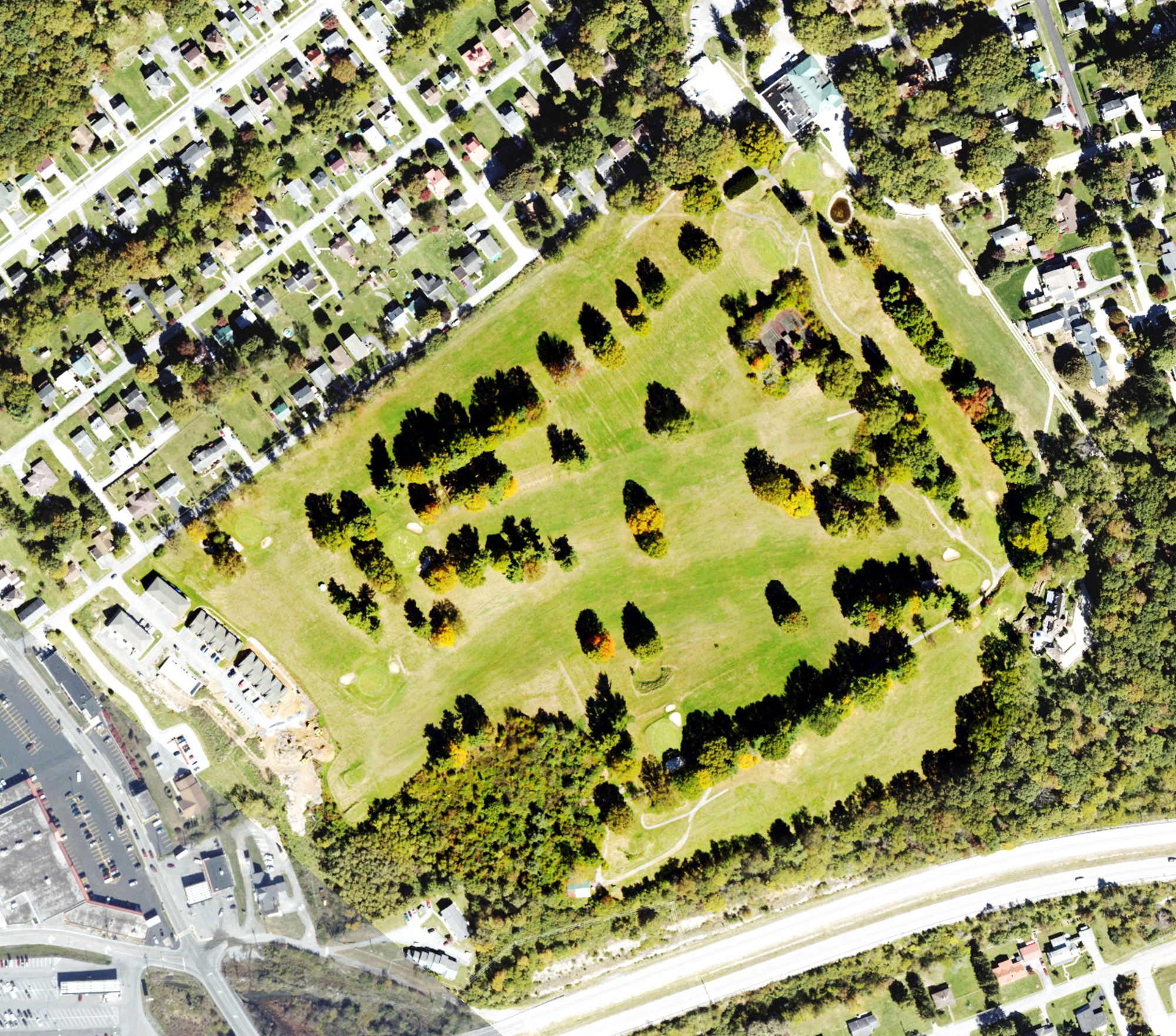 Aerial view of Bluefield Elks Club Golf Course, WV