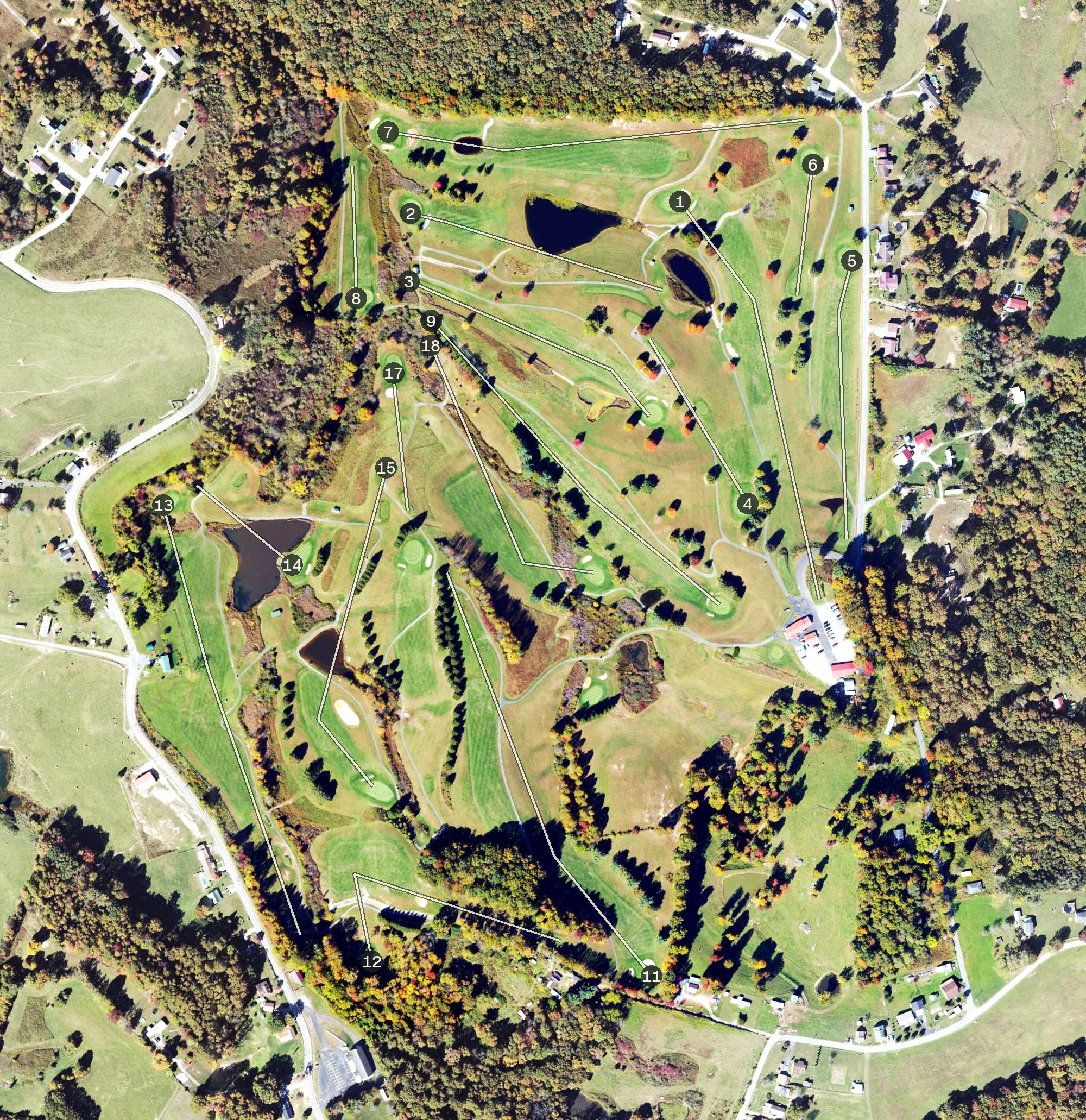 Aerial view of Bridge Haven Golf Club, WV
