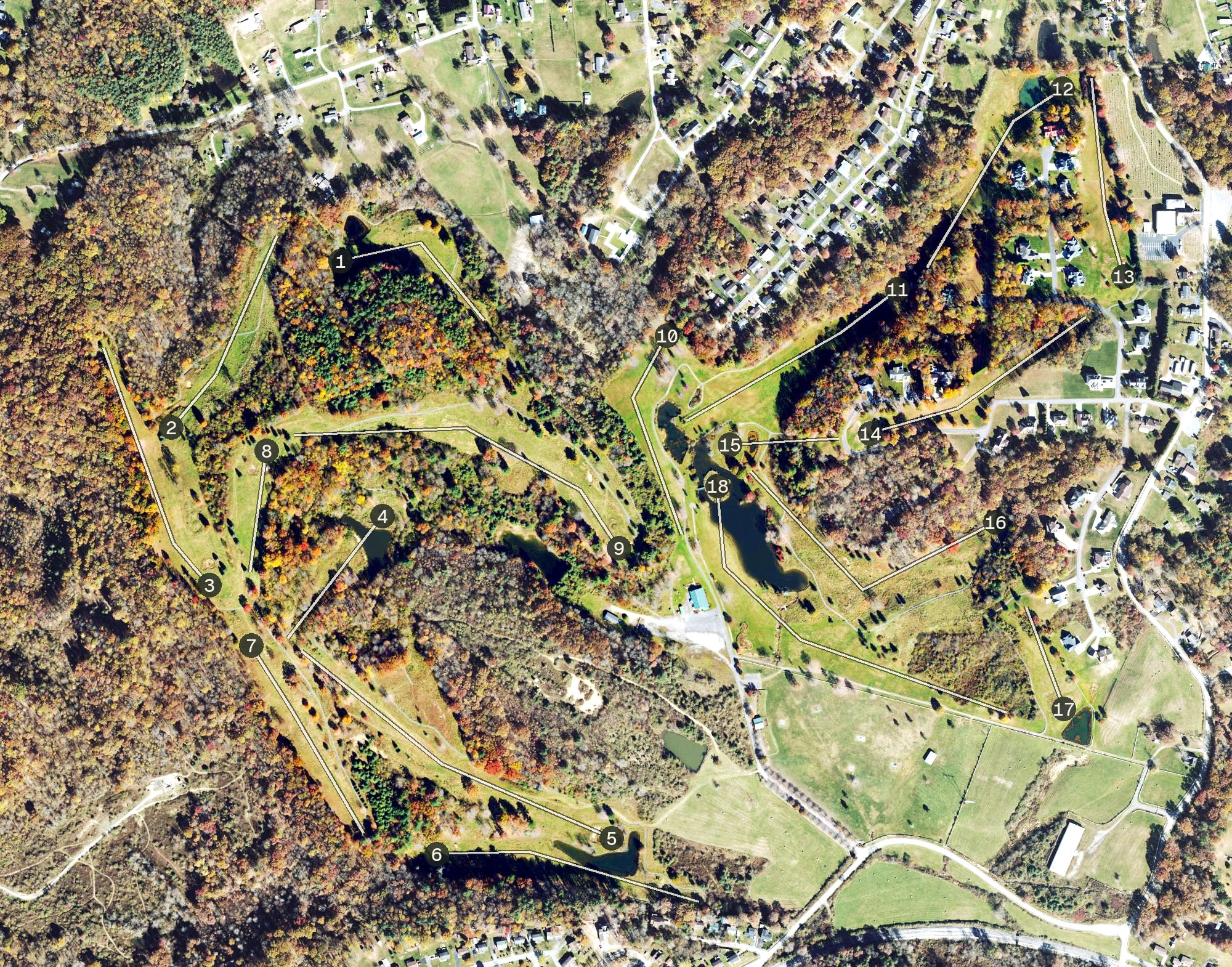 Aerial view of Brier Patch Golf Links, WV