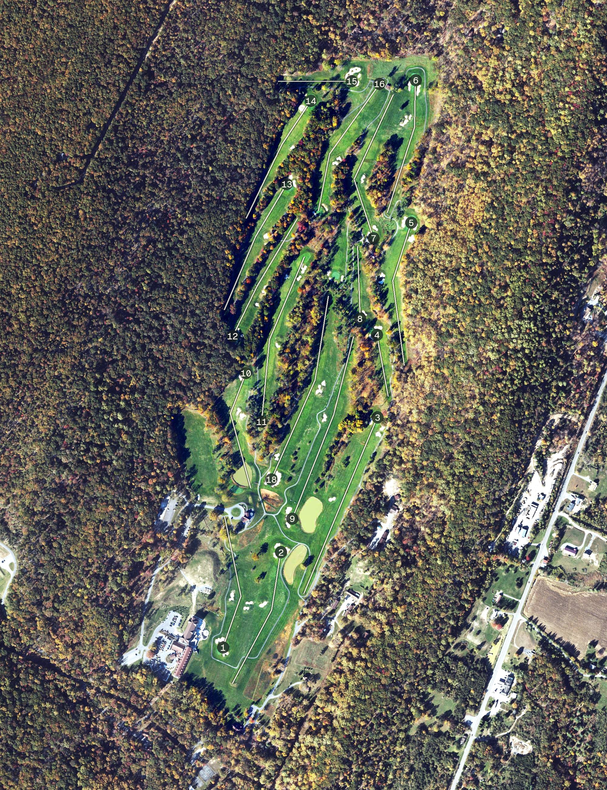 Aerial view of Cacapon Golf Course, WV